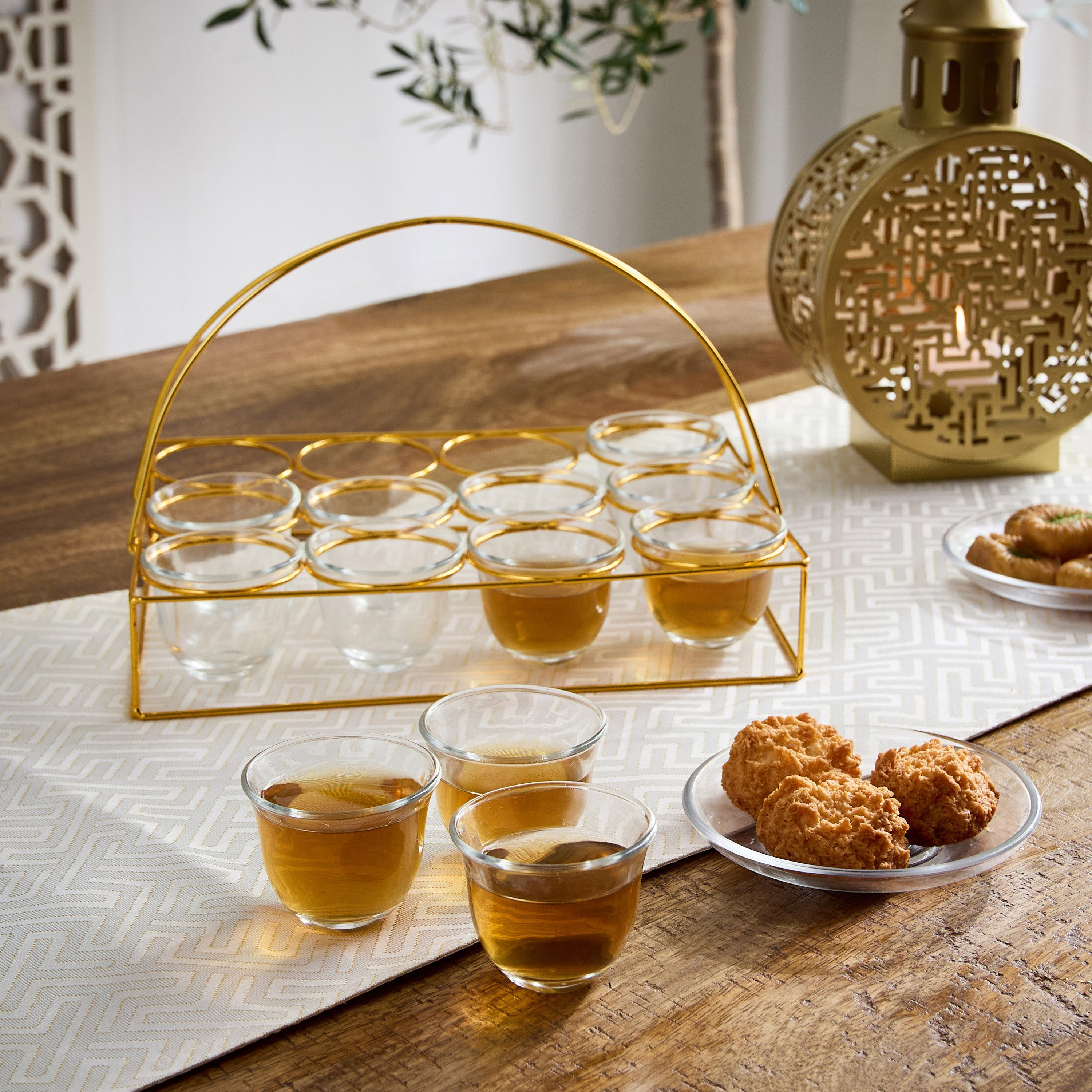 طقم أكواب قهوة زجاج 12 قطعة مع حامل من أوركيد - 80 مل-hbxhomeware-diningandtabletop-coffeeandteasets-image-5