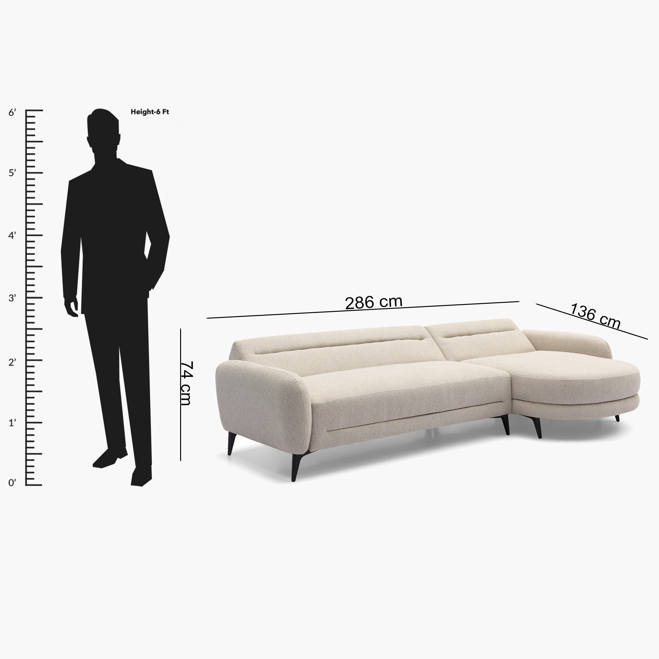 كنبة سرير ركنية قماش قابلة للعكس بـ3 مقاعد و2 وسادة إن إكس تي من بريتو-hbxlivingroom-sofasandarmchairs-cornersofas-image-10