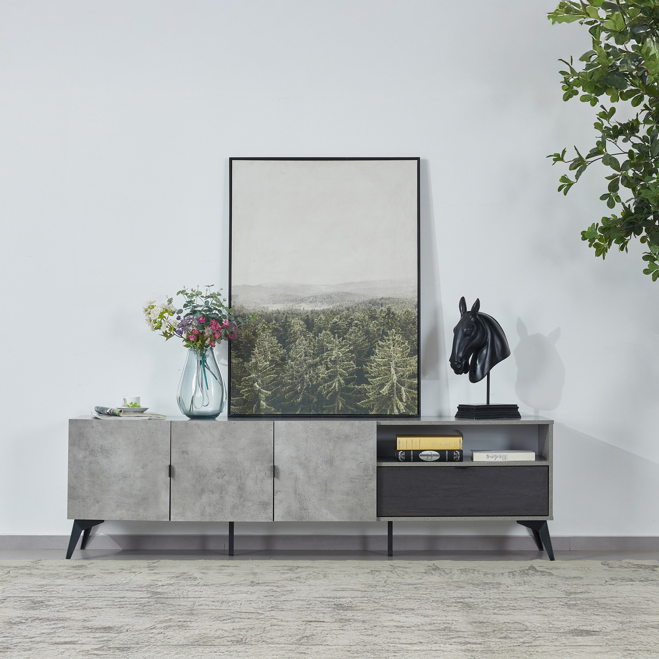 Saligos 3-Door 1-Drawer TV Unit for TV's upto 82 inches-hbxlivingroom-mediaunitsandstorage-tvunits-image-1