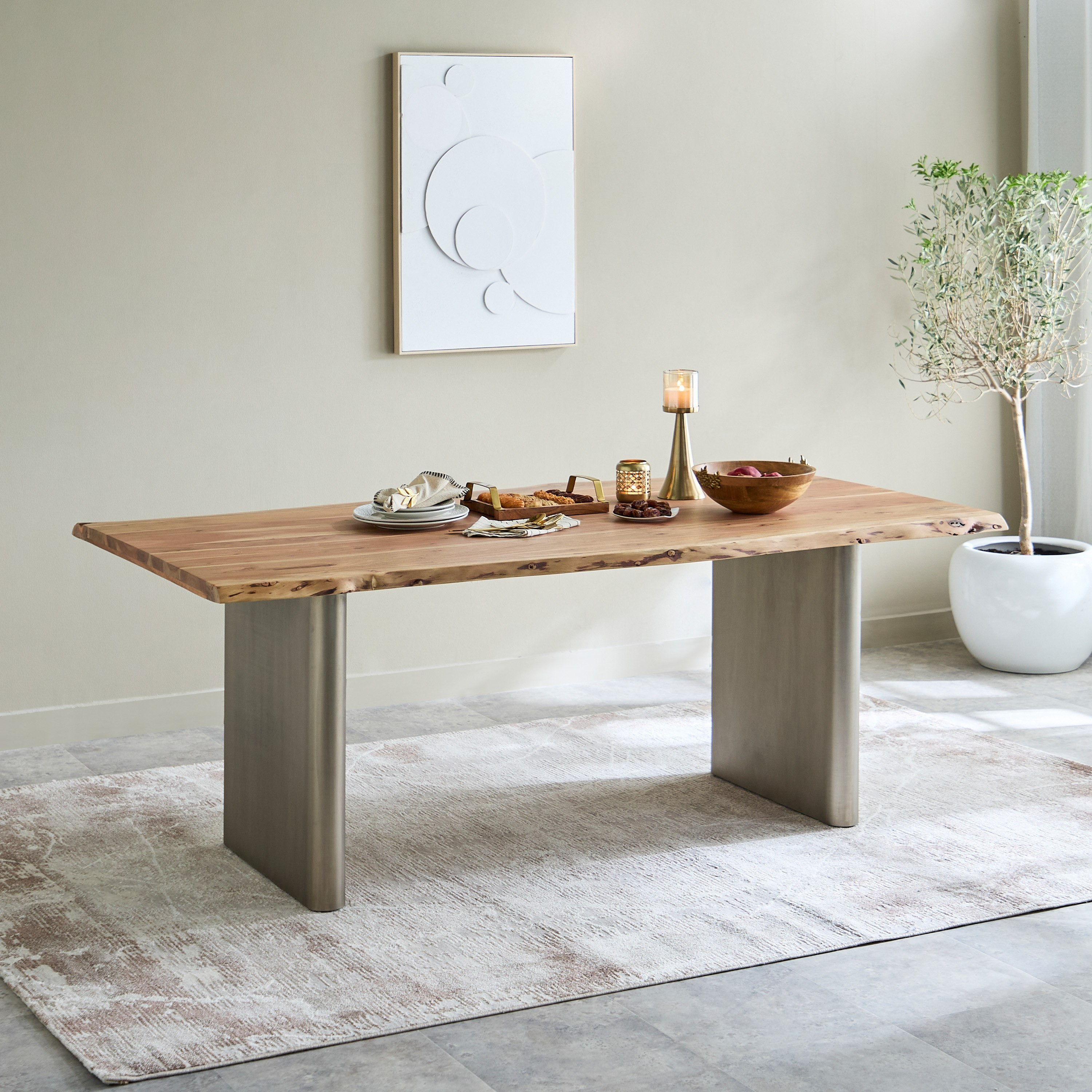 طاولة سفرة لـ6 مقاعد لايف إيدج من الخشب الصلب - والتون من فيندرا-hbxdiningroom-diningtablesandsets-diningtables-sixseater-image-1