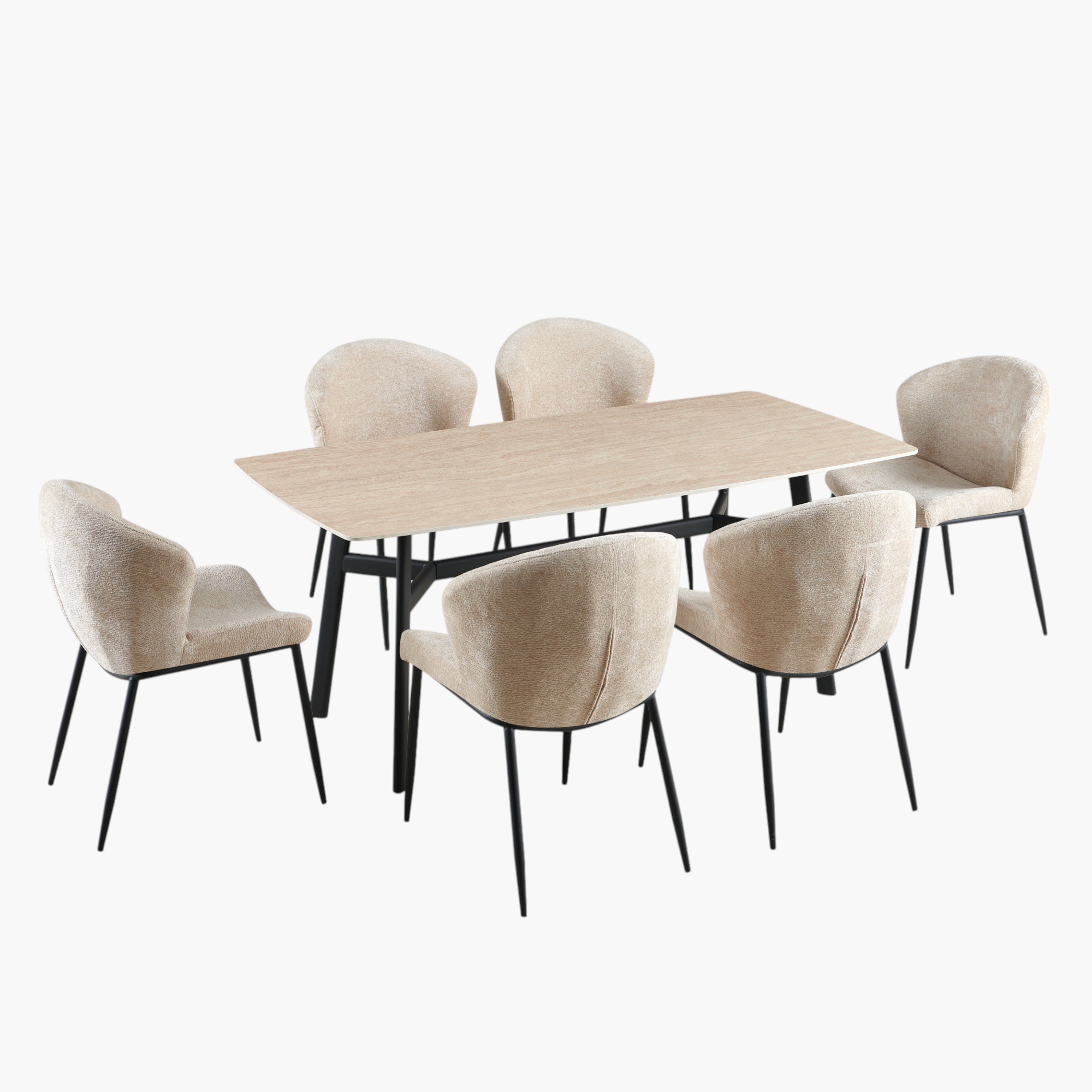 طقم طاولة سفرة من الحجر الملبد بـ6 مقاعد من ستيلا-hbxfurniture-diningtablesandsets-diningsets-sixseater-image-19