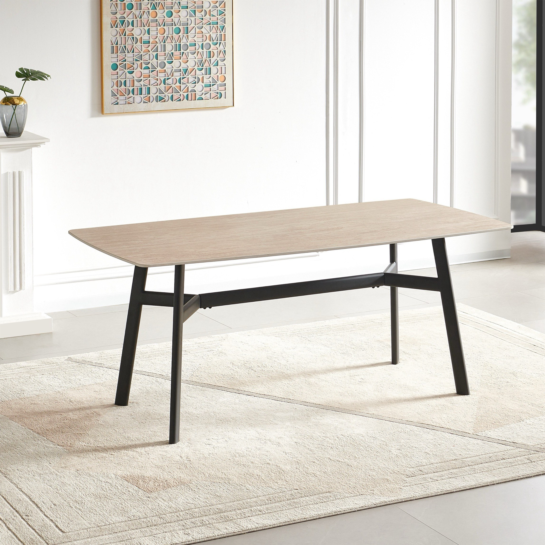 طقم طاولة سفرة من الحجر الملبد بـ6 مقاعد من ستيلا-hbxfurniture-diningtablesandsets-diningsets-sixseater-image-2