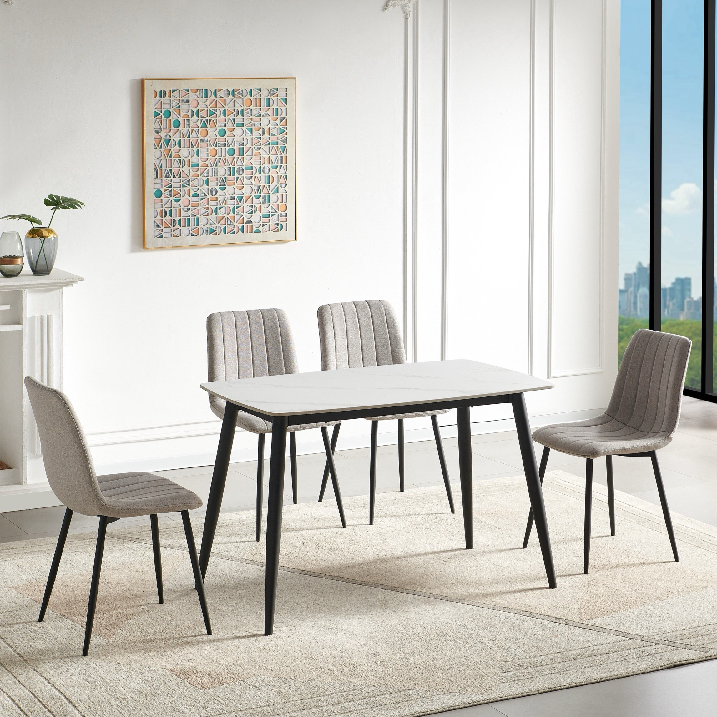 Roma 4-Seater Sintered Stone Dining Table-hbxfurniture-diningtablesandsets-diningtables-fourseater-image-2