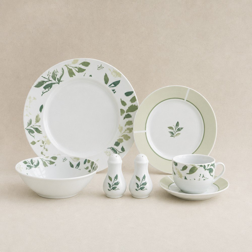طقم عشاء بورسلان 22 قطعة بتصميم ورق شجر من مانهاتن - 4 أفراد-hbxdiningroom-tabletop-dinnersets-image-1