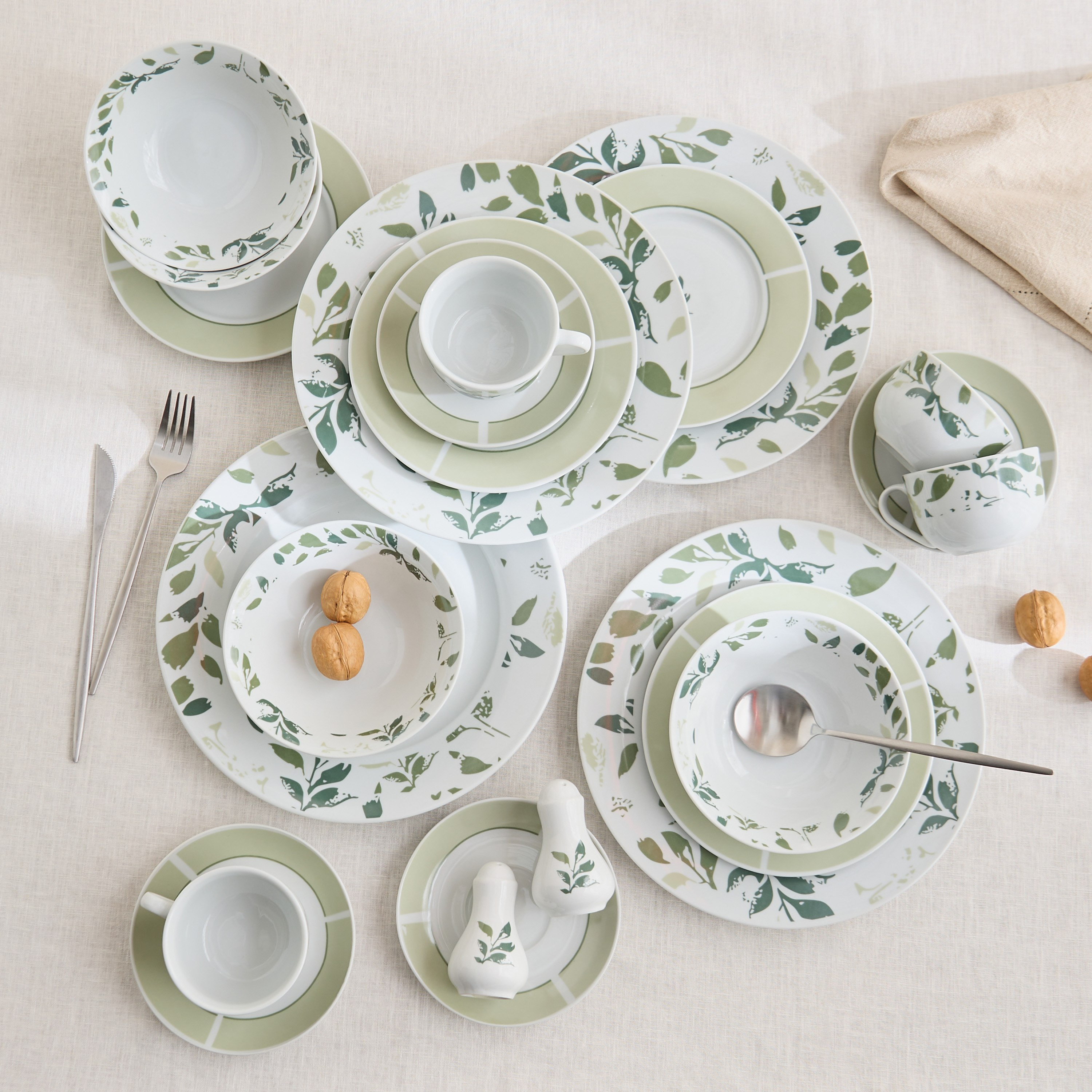 طقم عشاء ورق شجر 22 قطعة من مانهاتن - لـ4 أفراد-hbxdiningroom-tabletop-dinnersets-image-1