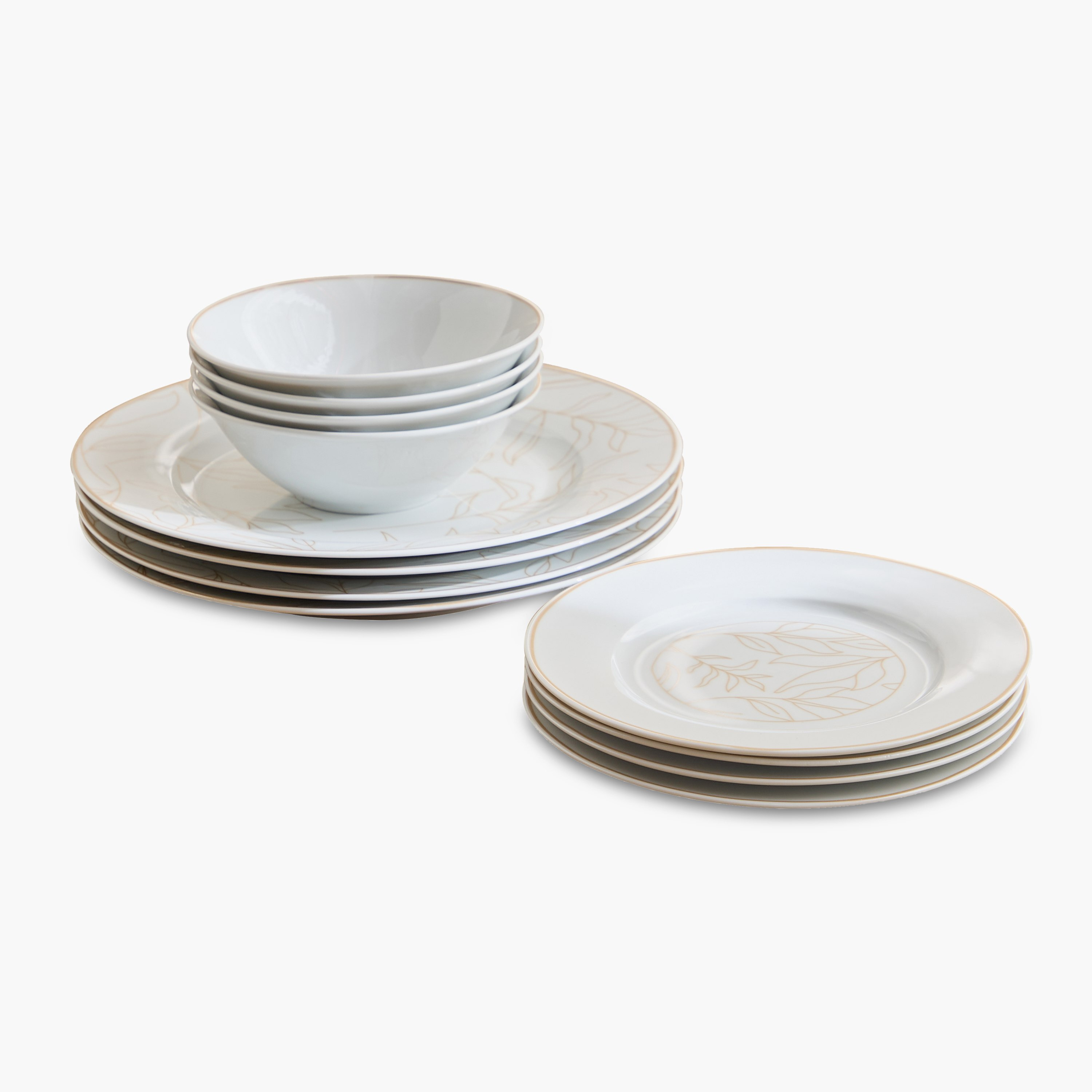 طقم عشاء بورسلان 12 قطعة بتصميم ورق الشجر من بريميا - 4 أفراد-hbxdiningroom-tabletop-dinnersets-image-5