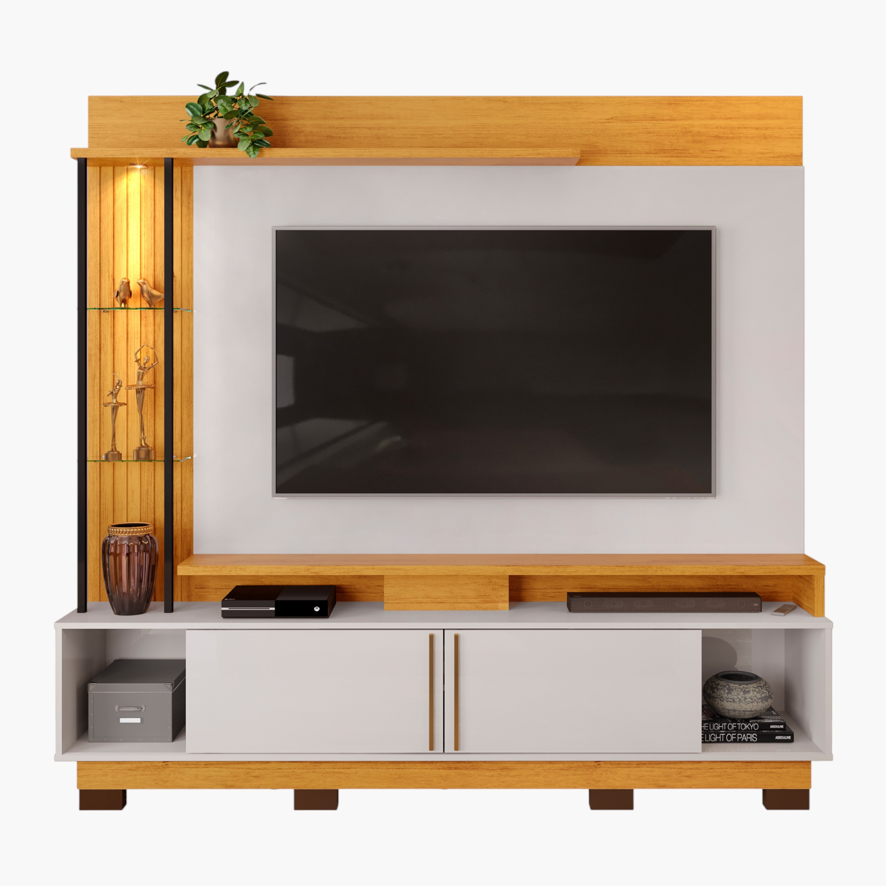 وحدة تلفزيون حائط للأجهزة حتى 70 بوصة مع إضاءة إل إي دي من مارتن-hbxlivingroom-mediaunitsandstorage-wallunits-image-2