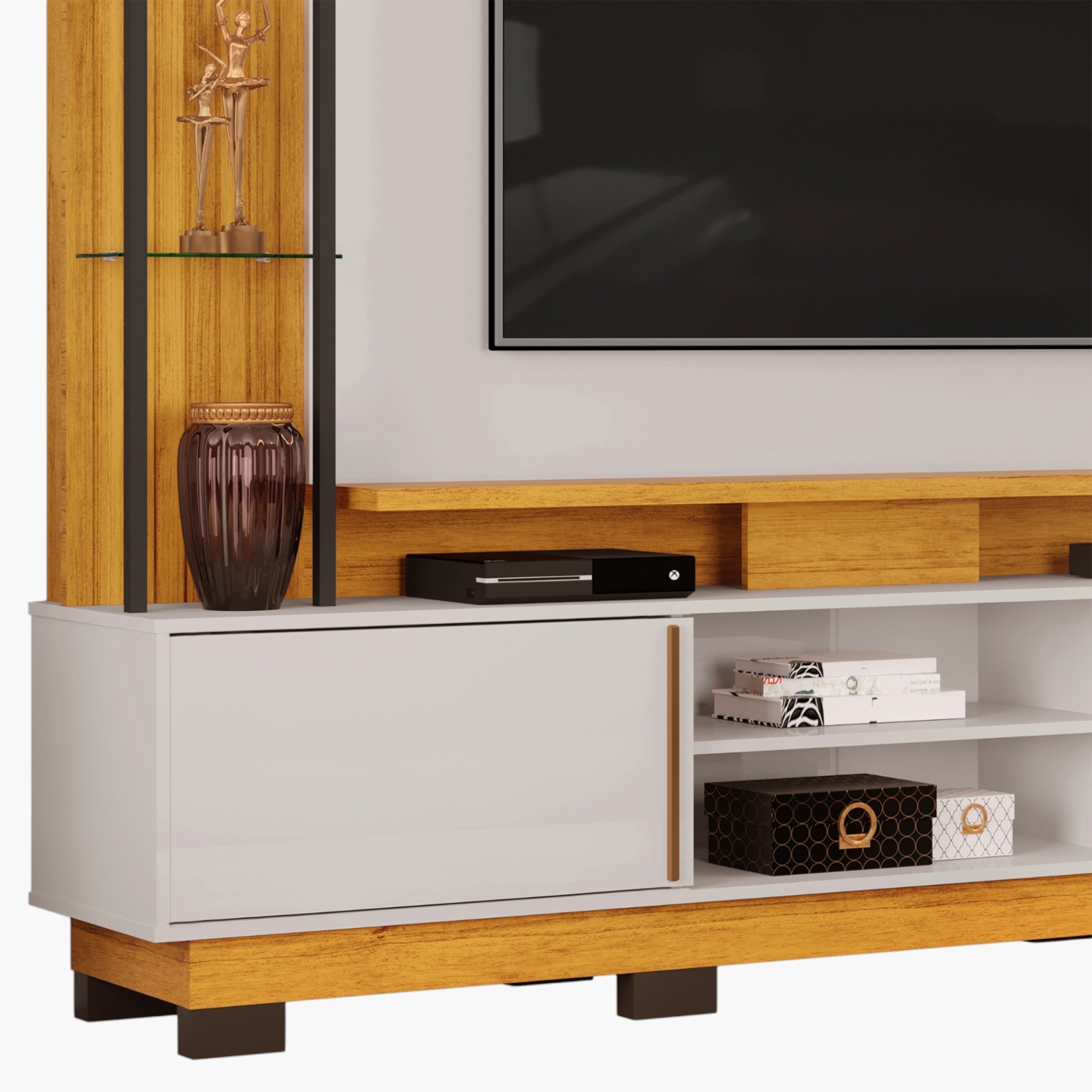 وحدة تلفزيون حائط للأجهزة حتى 70 بوصة مع إضاءة إل إي دي من مارتن-hbxlivingroom-mediaunitsandstorage-wallunits-image-4