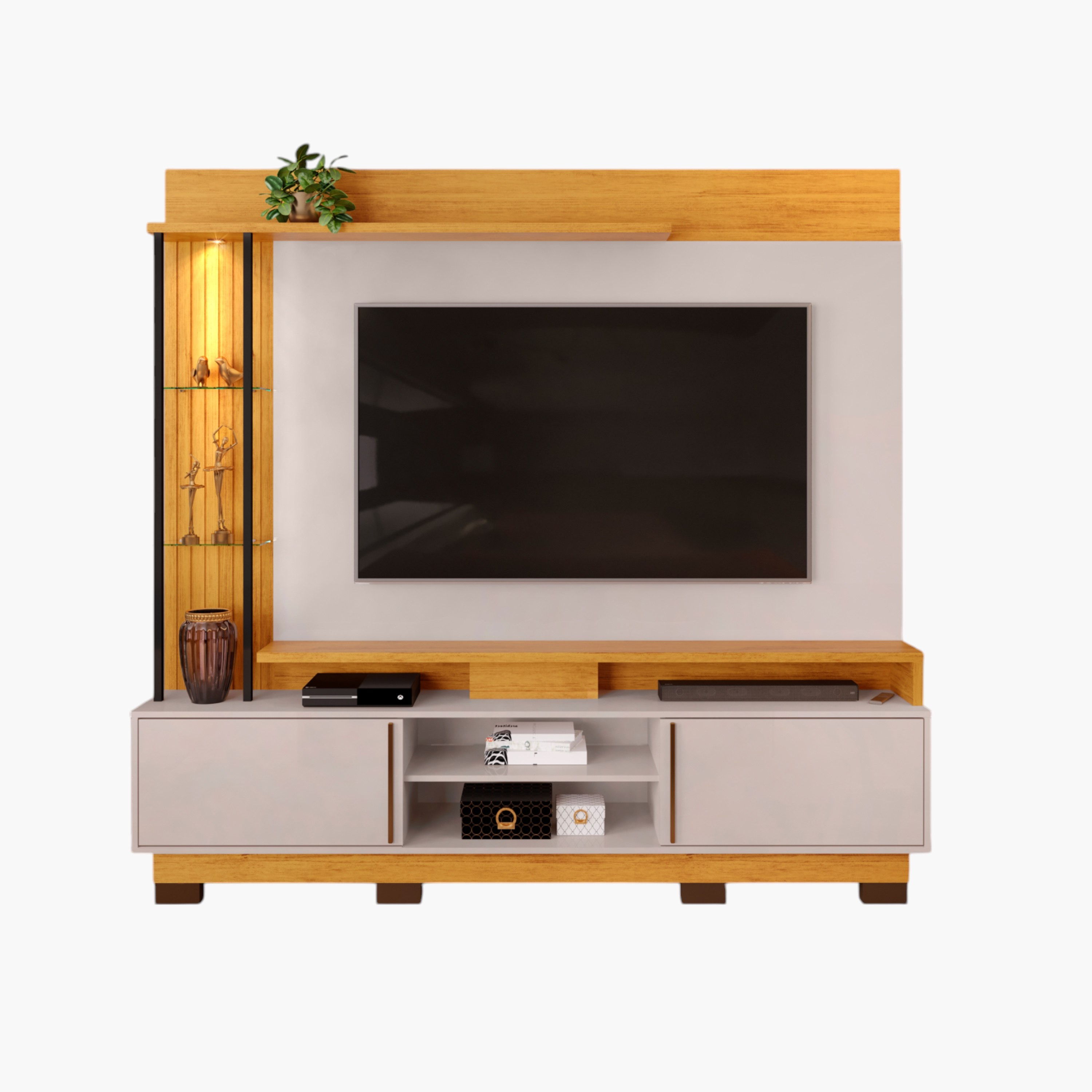 وحدة تلفزيون حائط للأجهزة حتى 70 بوصة مع إضاءة إل إي دي من مارتن-hbxlivingroom-mediaunitsandstorage-wallunits-image-6