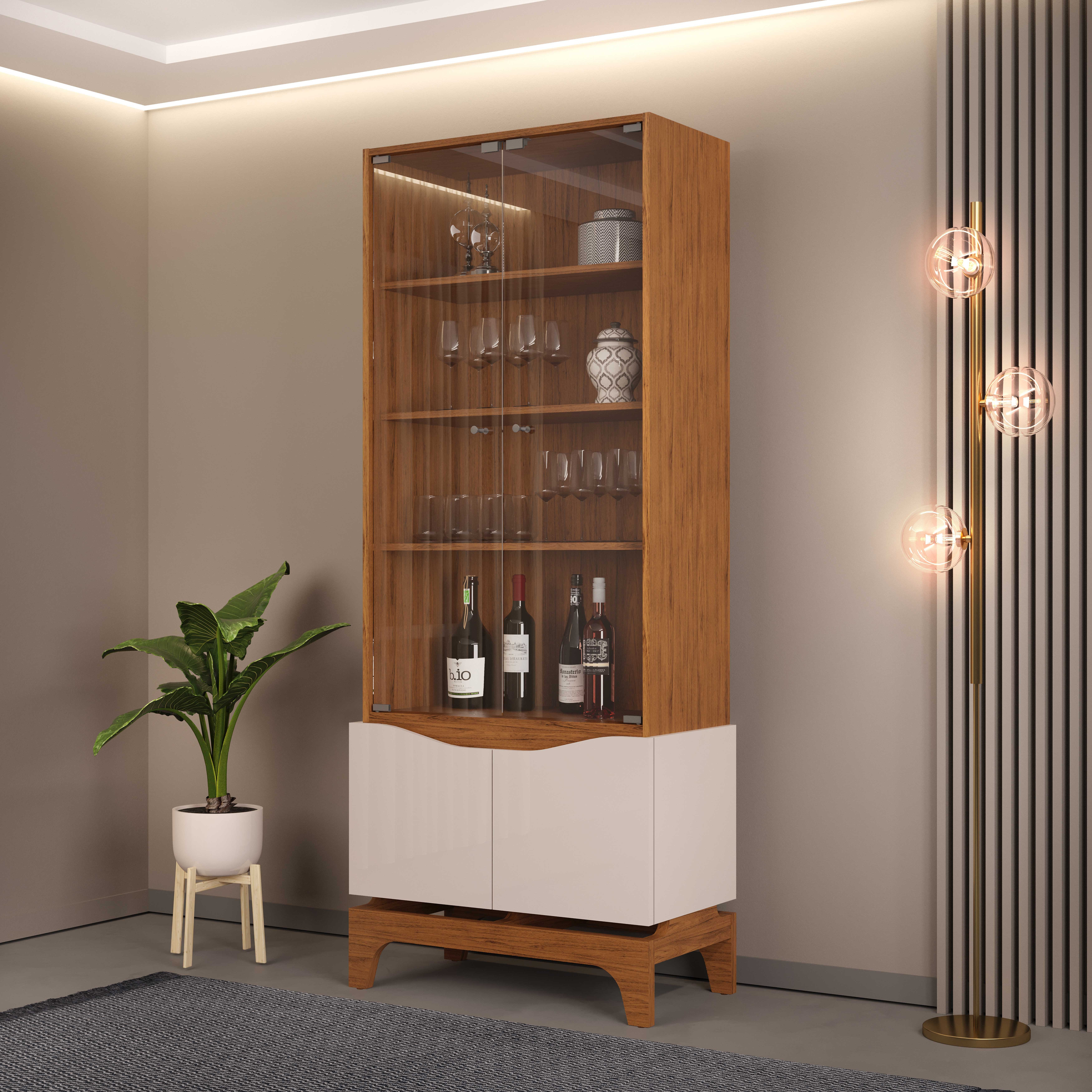 Nemo 4-Door Glass Curio Cabinet