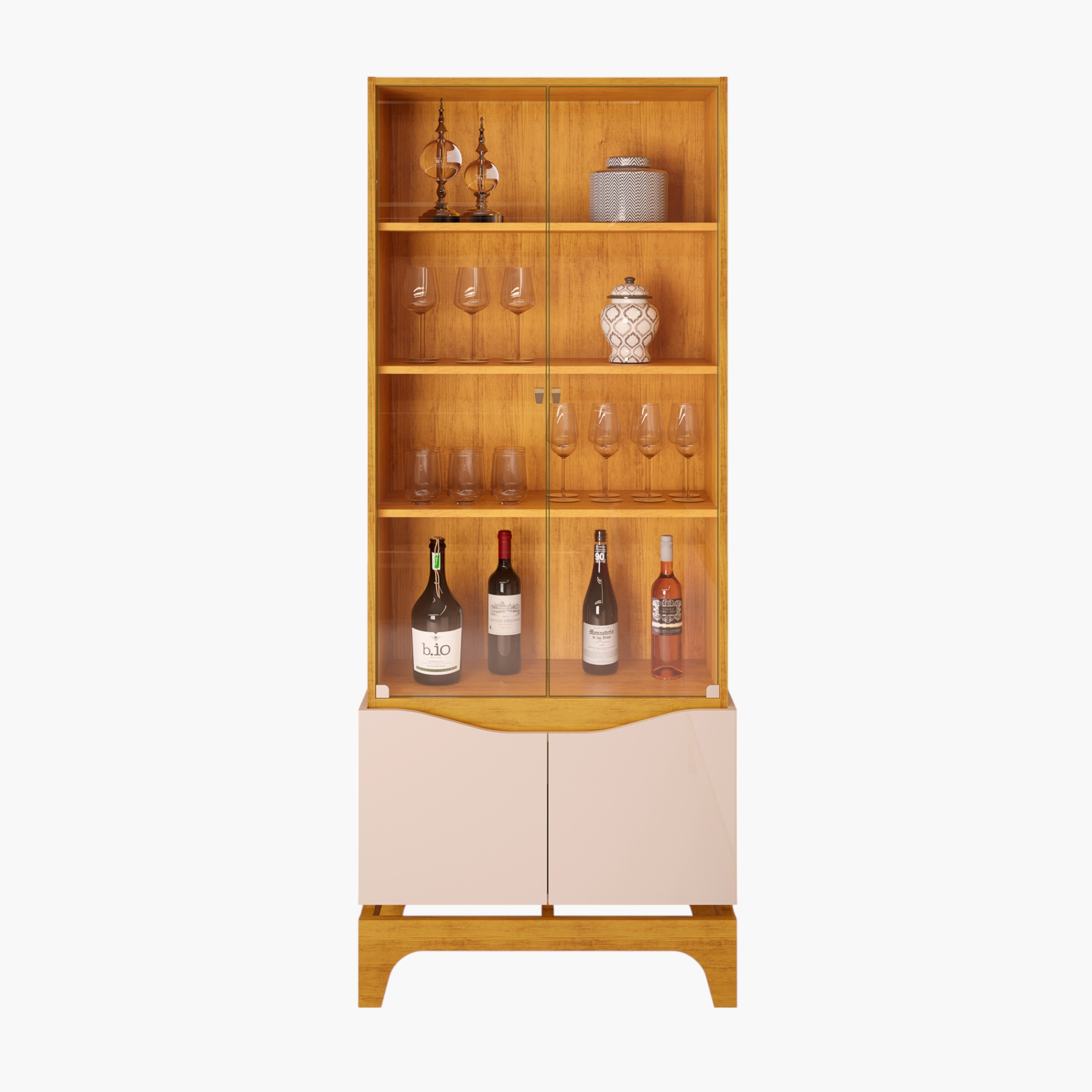 Nemo 4-Door Glass Curio Cabinet-hbxfurniture-diningroom-barcountersandbarstools-image-2