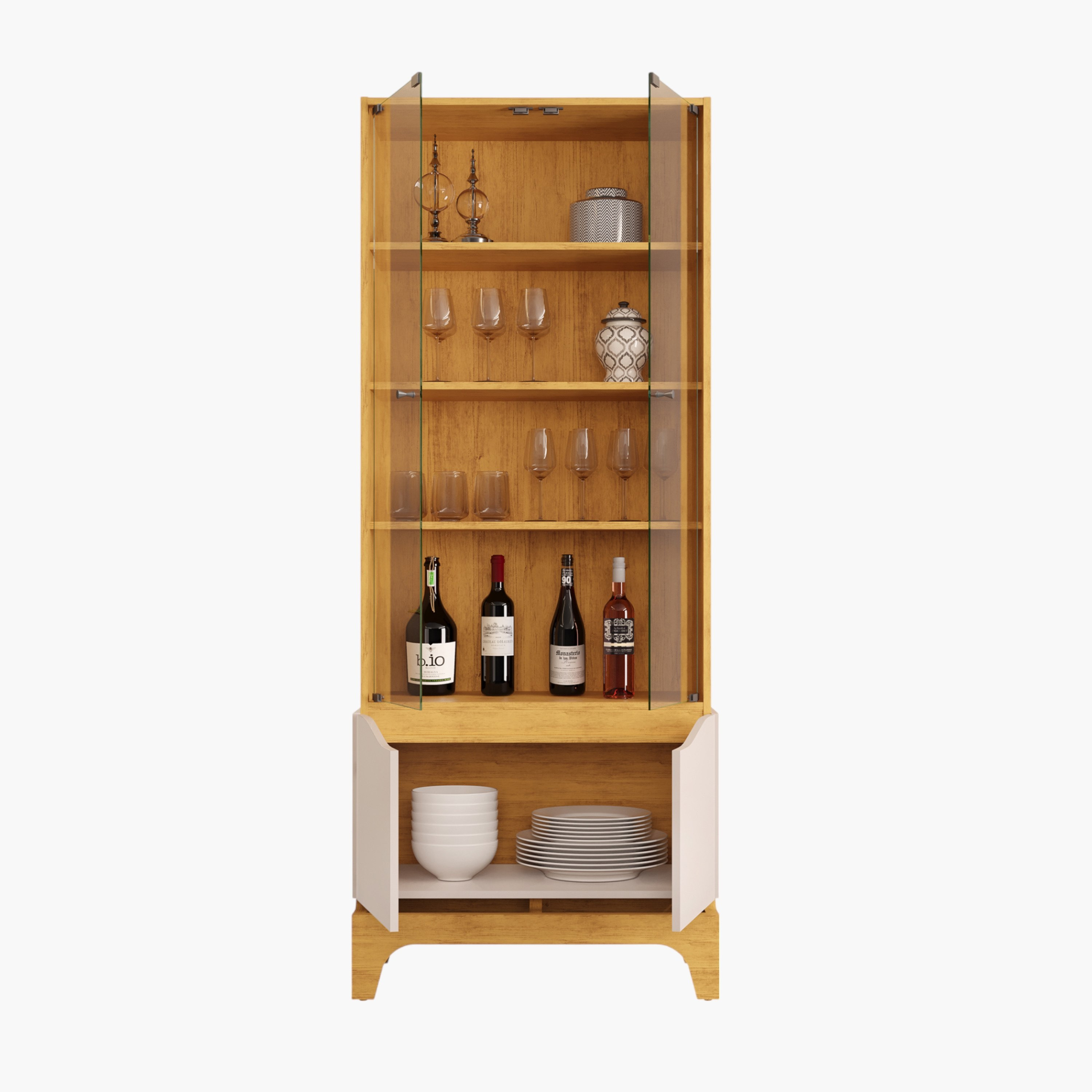 Nemo 4-Door Glass Curio Cabinet-hbxfurniture-diningroom-barcountersandbarstools-image-3