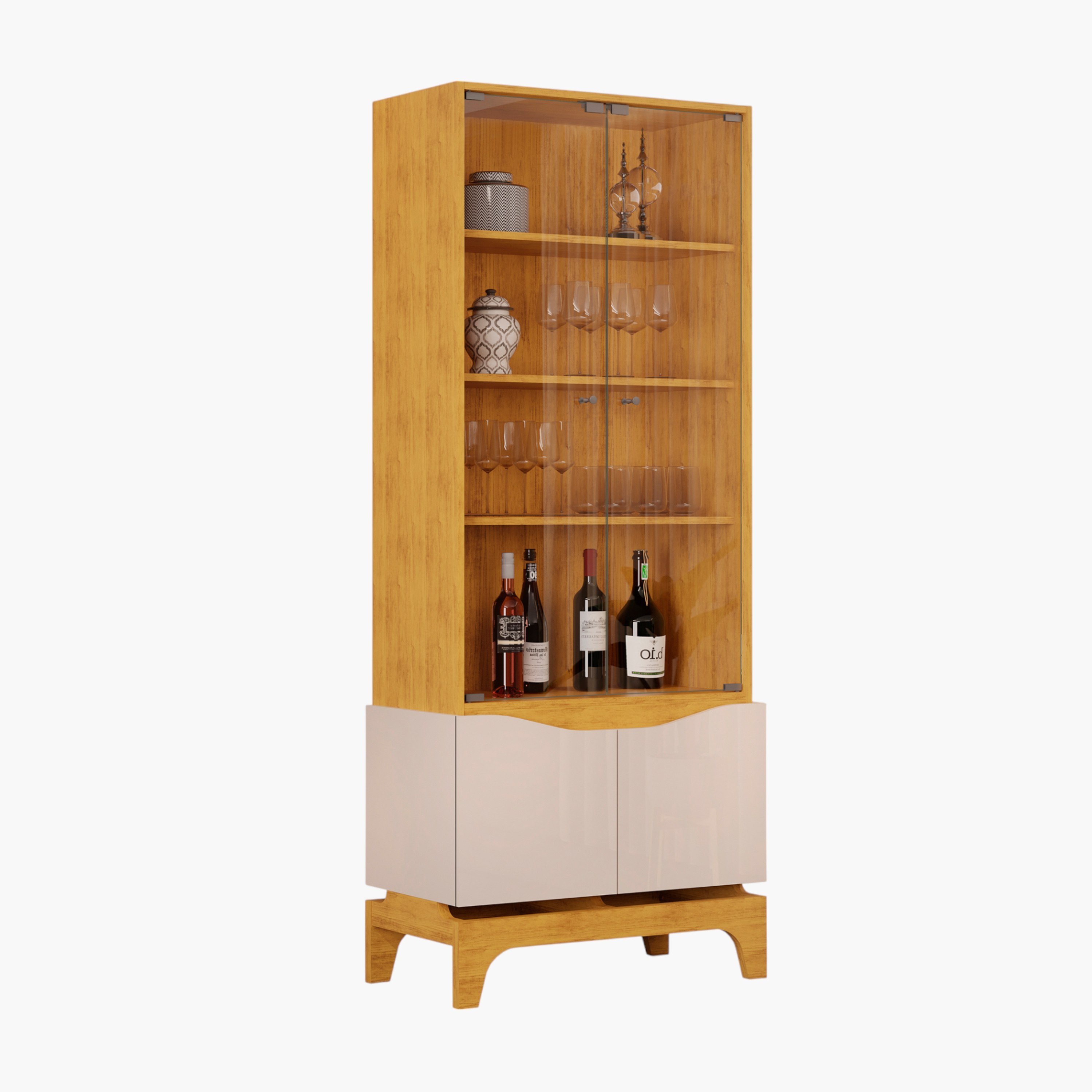 Nemo 4-Door Glass Curio Cabinet-hbxfurniture-diningroom-barcountersandbarstools-image-4