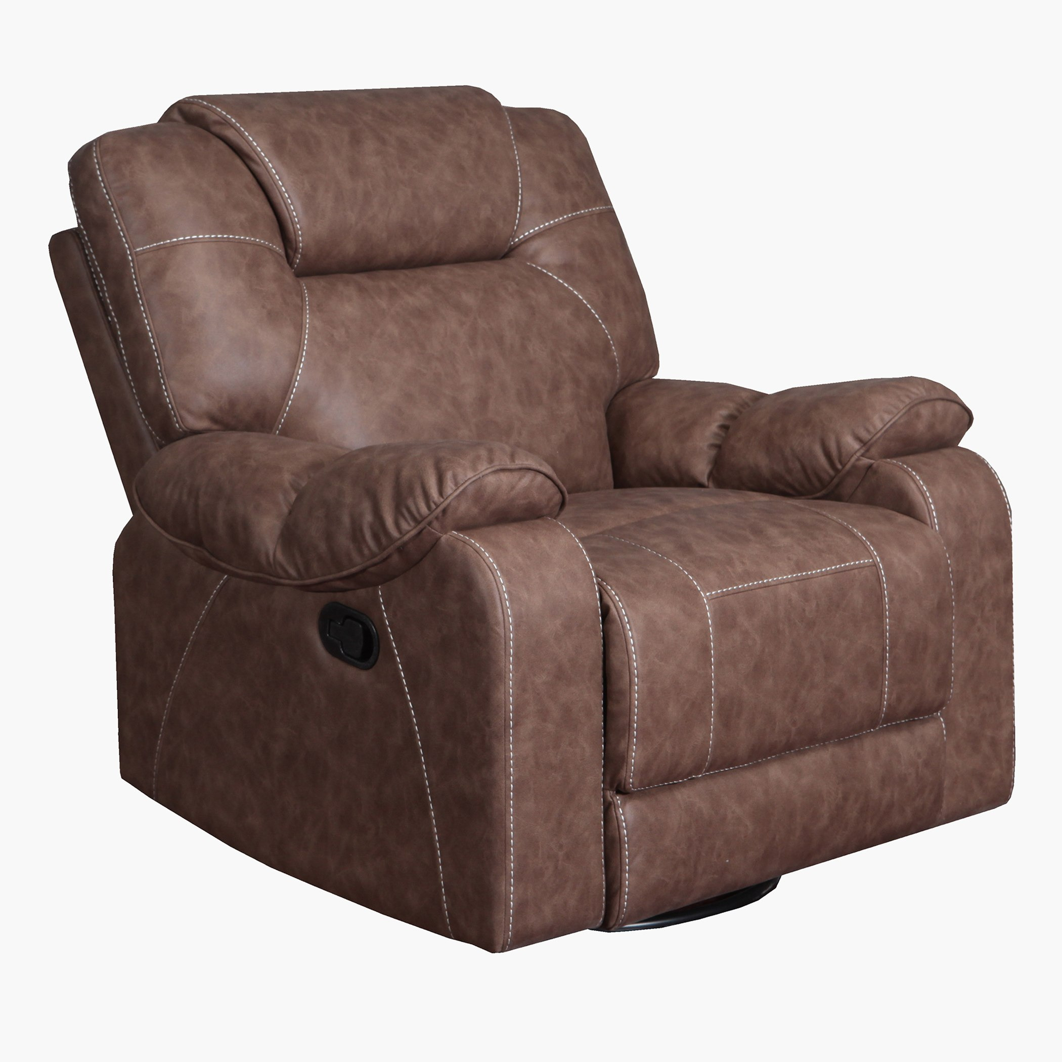 كرسي استرخاء هزاز قماش بمظهر الجلد بمساند ذراعين مع وظيفة دوران نكست من جابون-hbxfurniture-sofasandarmchairs-reclinersofas-image-2