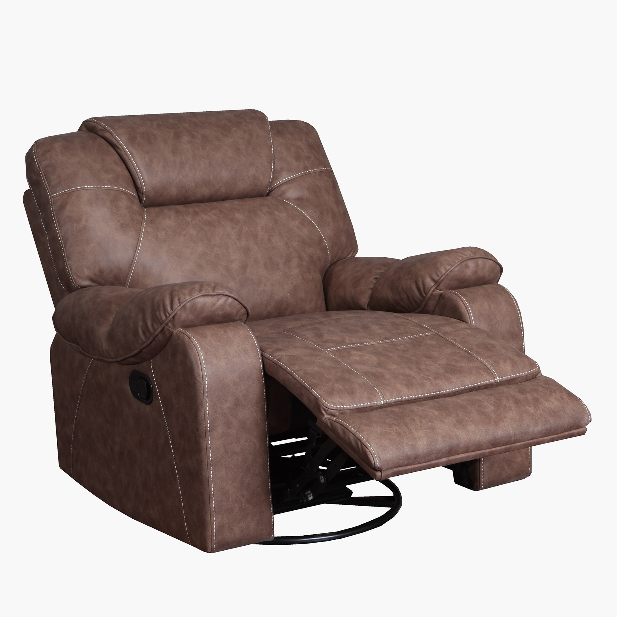 كرسي استرخاء هزاز قماش بمظهر الجلد بمساند ذراعين مع وظيفة دوران نكست من جابون-hbxfurniture-sofasandarmchairs-reclinersofas-image-4