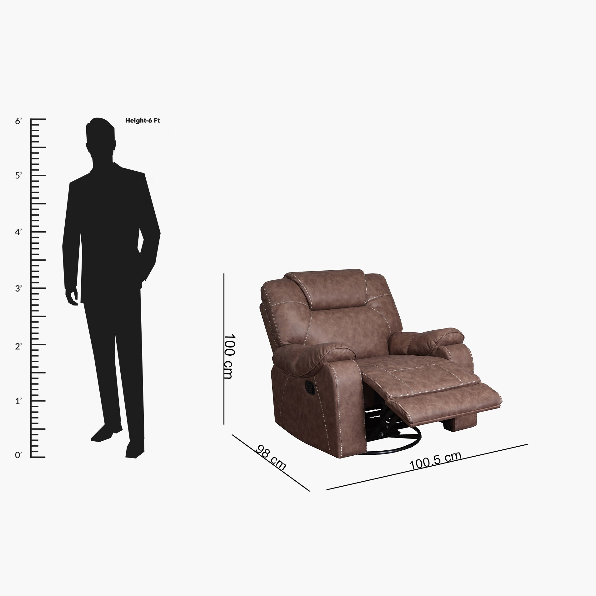 كرسي استرخاء هزاز قماش بمظهر الجلد بمساند ذراعين مع وظيفة دوران نكست من جابون-hbxfurniture-sofasandarmchairs-reclinersofas-image-9