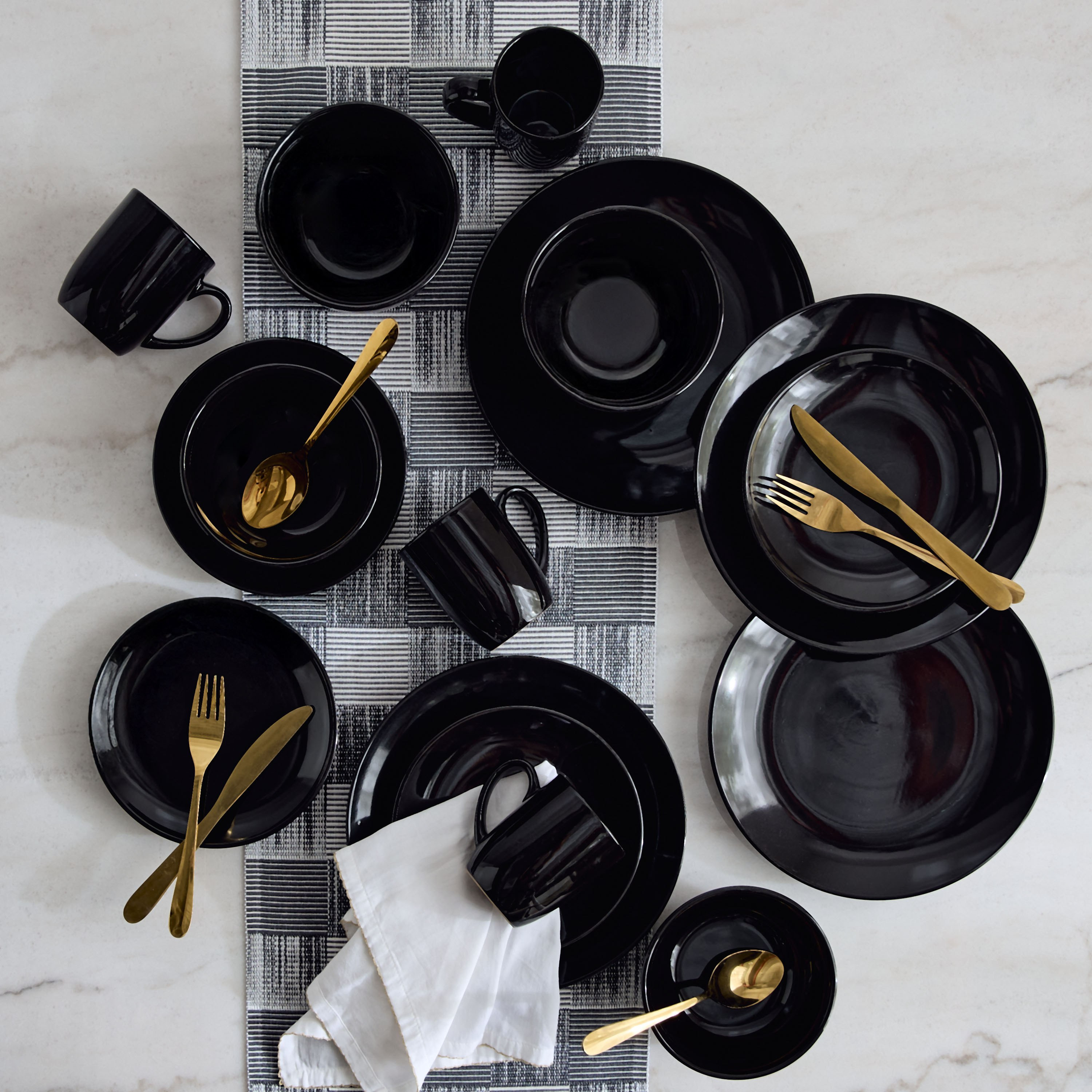 طقم عشاء لامع 16 قطعة من إليجانزا - لـ 4 أفراد-hbxdiningroom-tabletop-dinnersets-image-1