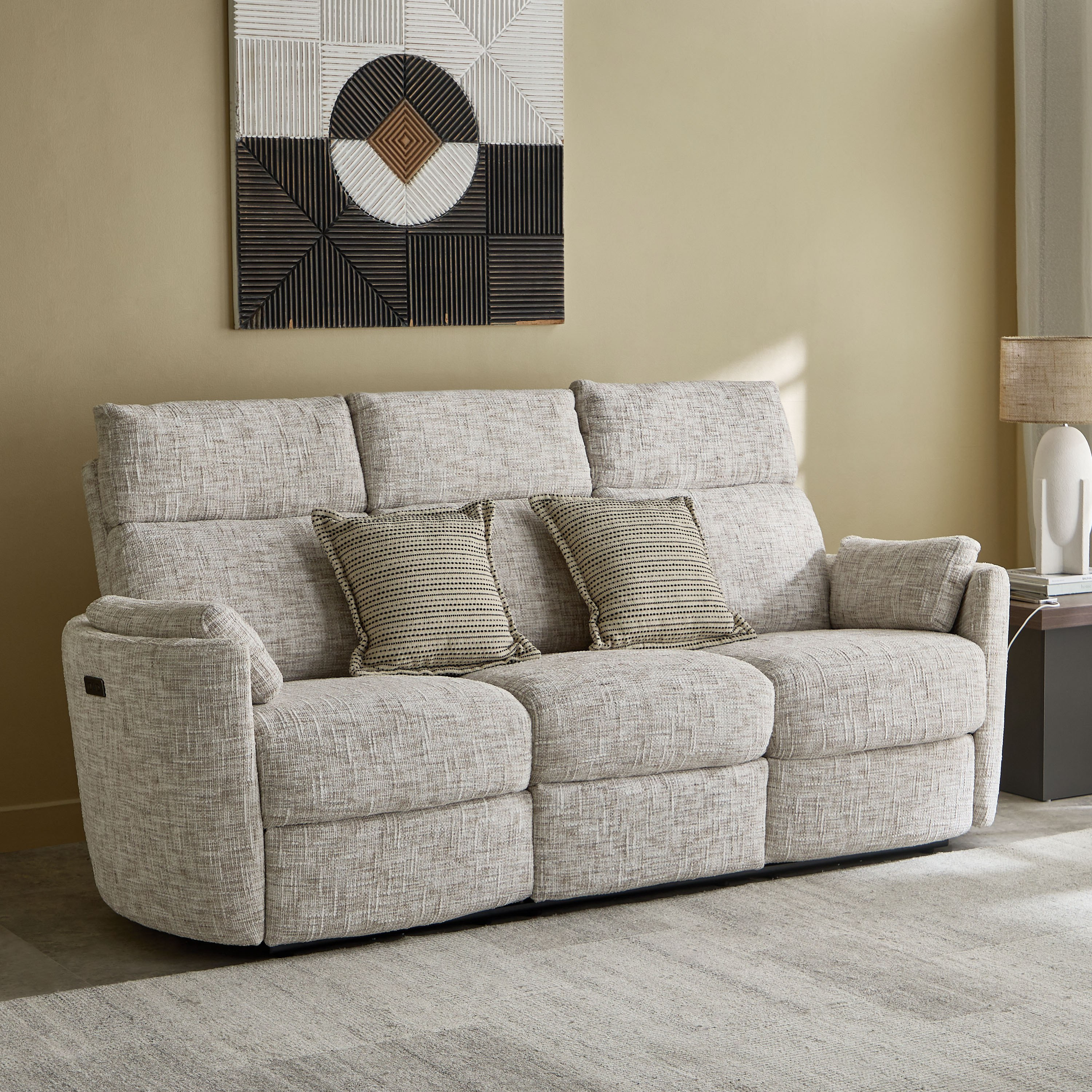 كنبة كهربائية قماش بـ3 مقاعد ومسند قابل للطي مع حاملين للأكواب من فلورنسا-hbxlivingroom-sofasandarmchairs-sofas-image-1