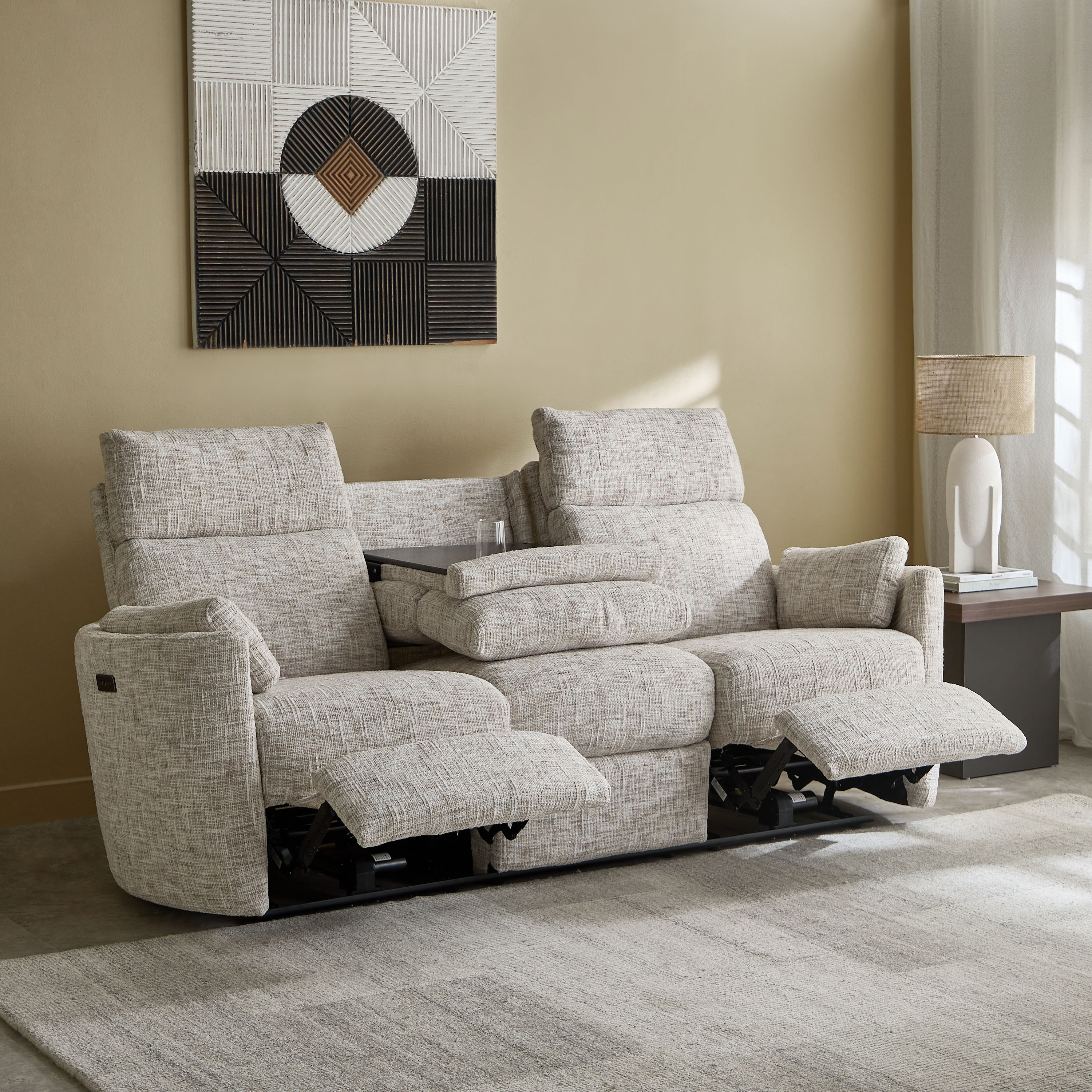 كنبة كهربائية قماش بـ3 مقاعد ومسند قابل للطي مع حاملين للأكواب من فلورنسا-hbxlivingroom-sofasandarmchairs-sofas-image-2