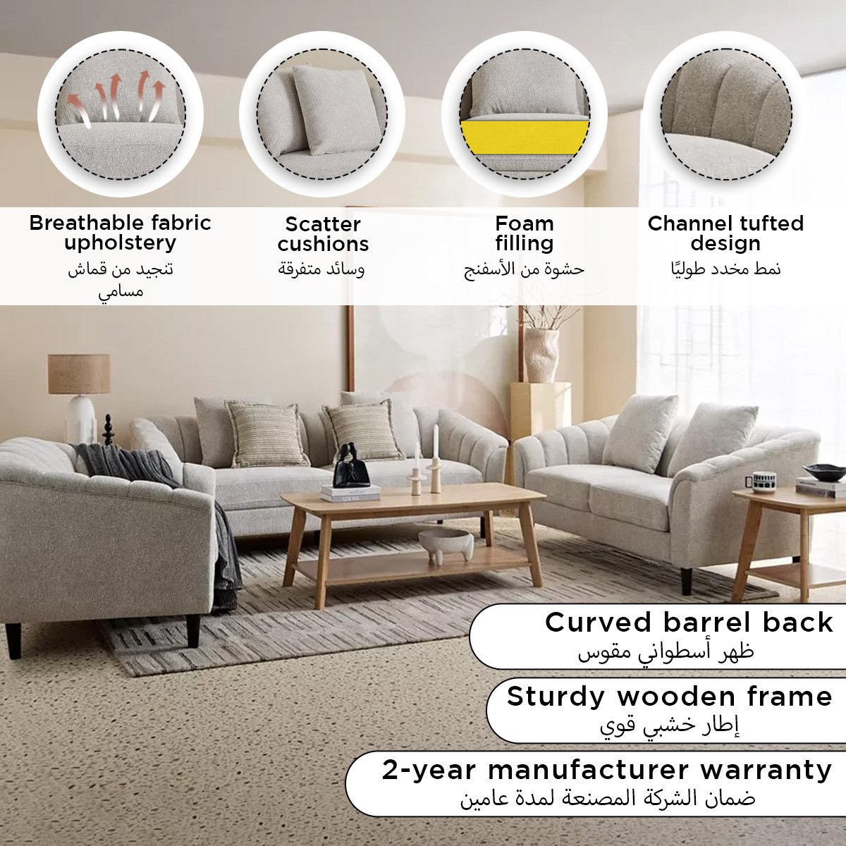 Zeta 2-Seater Fabric Sofa with 2 Cushions-hbxlivingroom-sofasandarmchairs-sofas-image-13