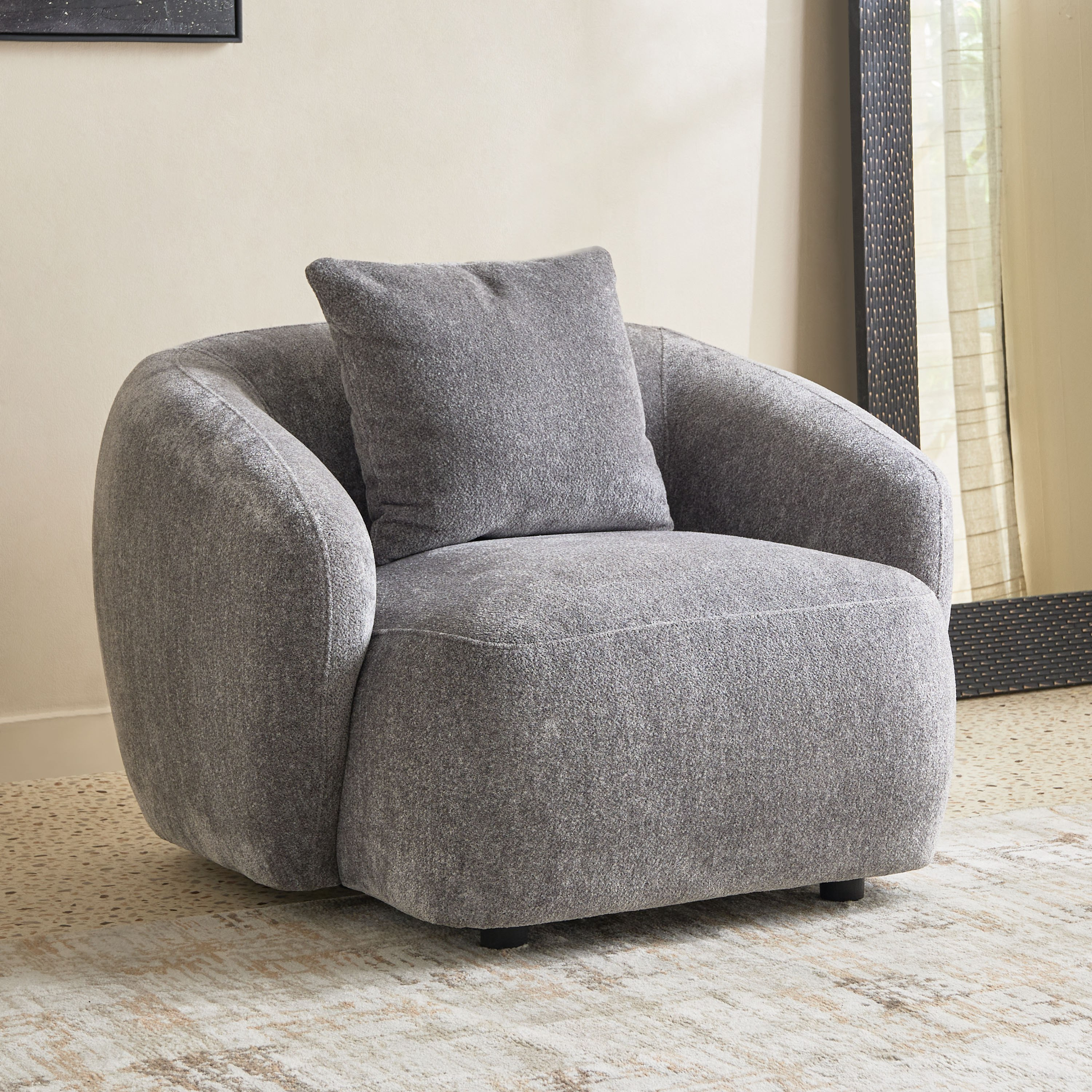 Eduin Fabric Armchair Sofa with Cushion-hbxlivingroom-sofasandarmchairs-sofas-image-1