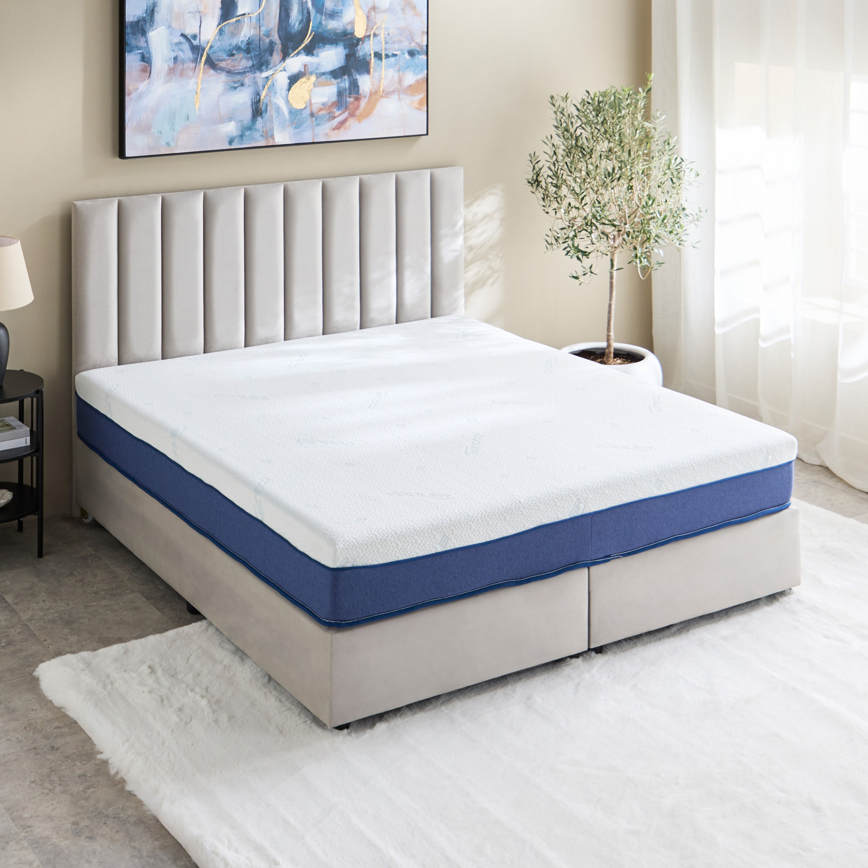 iSleepLuxe iCooltex Cool Gel Pro Visco Memory Foam Pocket Spring Mattress - 200x200x25 cm-hbxfurniture-mattresses-superking-image-2