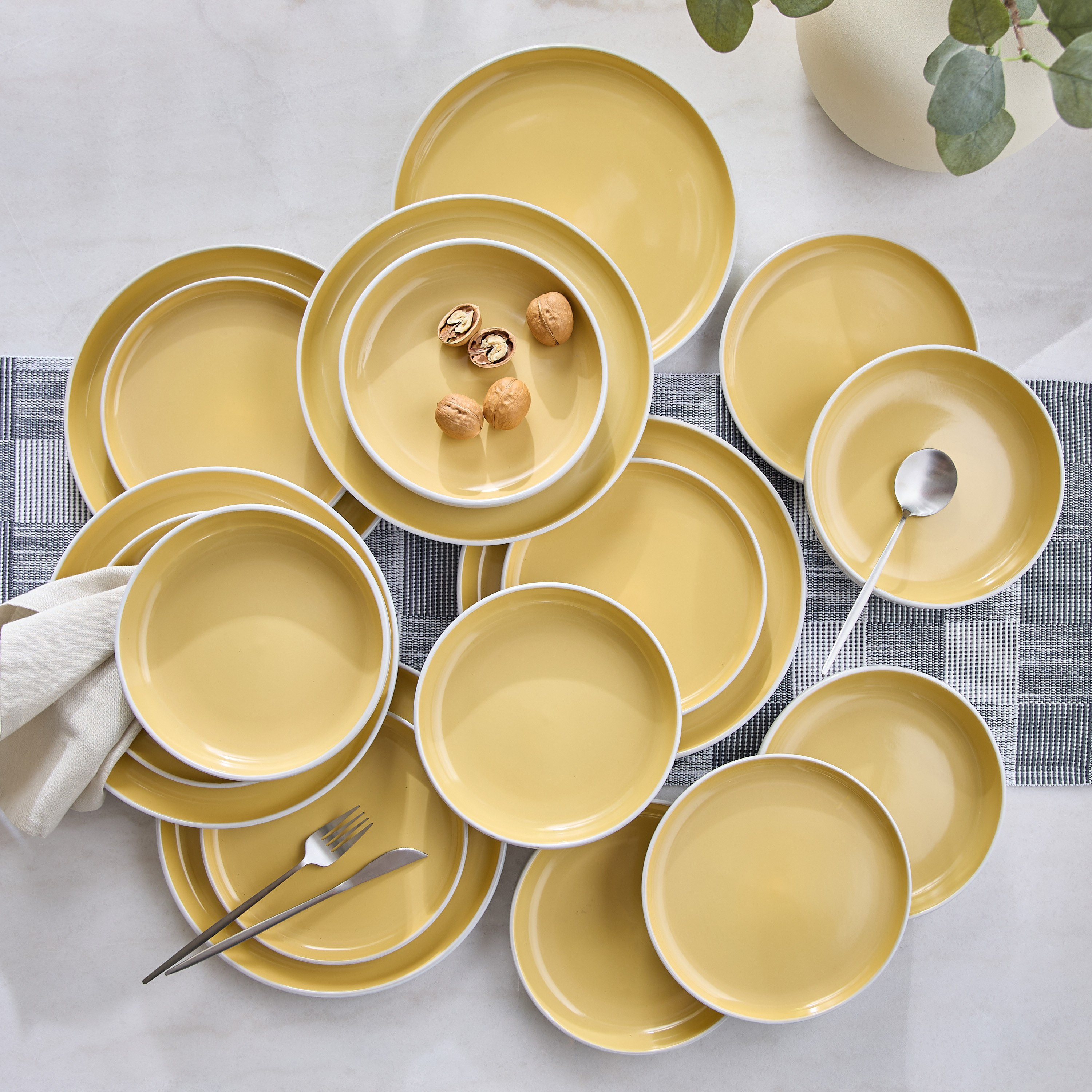 طقم أدوات سفرة 18 قطعة نورديك من إيليغانزا - يخدم 6-hbxdiningroom-tabletop-dinnersets-image-1