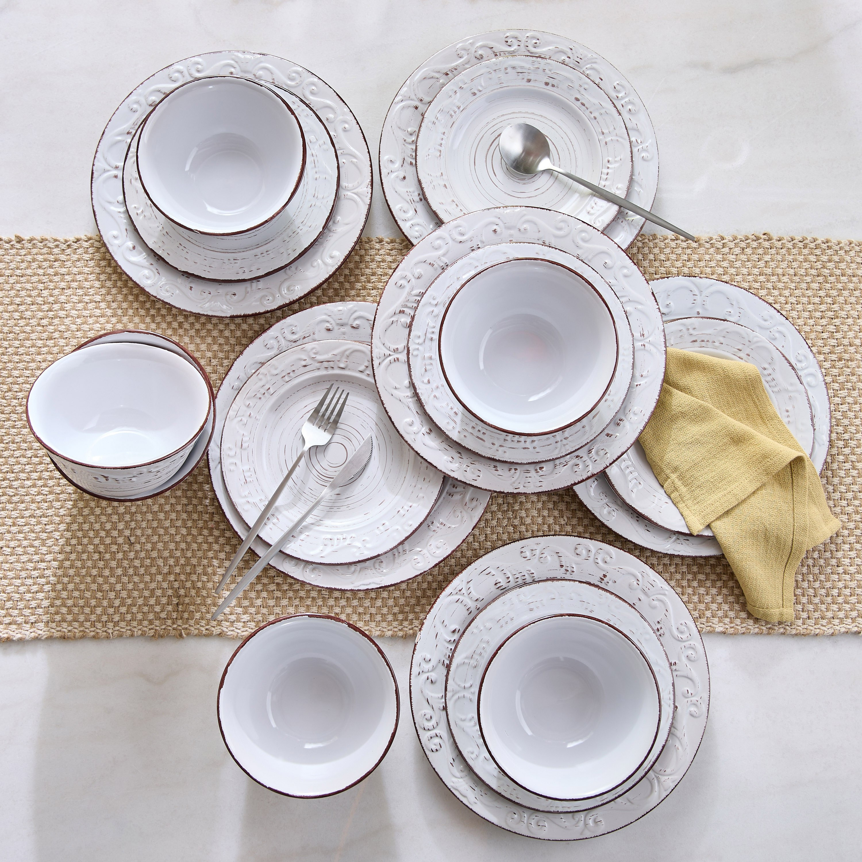 طقم أدوات سفرة 18 قطعة نويت من إيليغانزا - يخدم 6-hbxdiningroom-tabletop-dinnersets-image-1