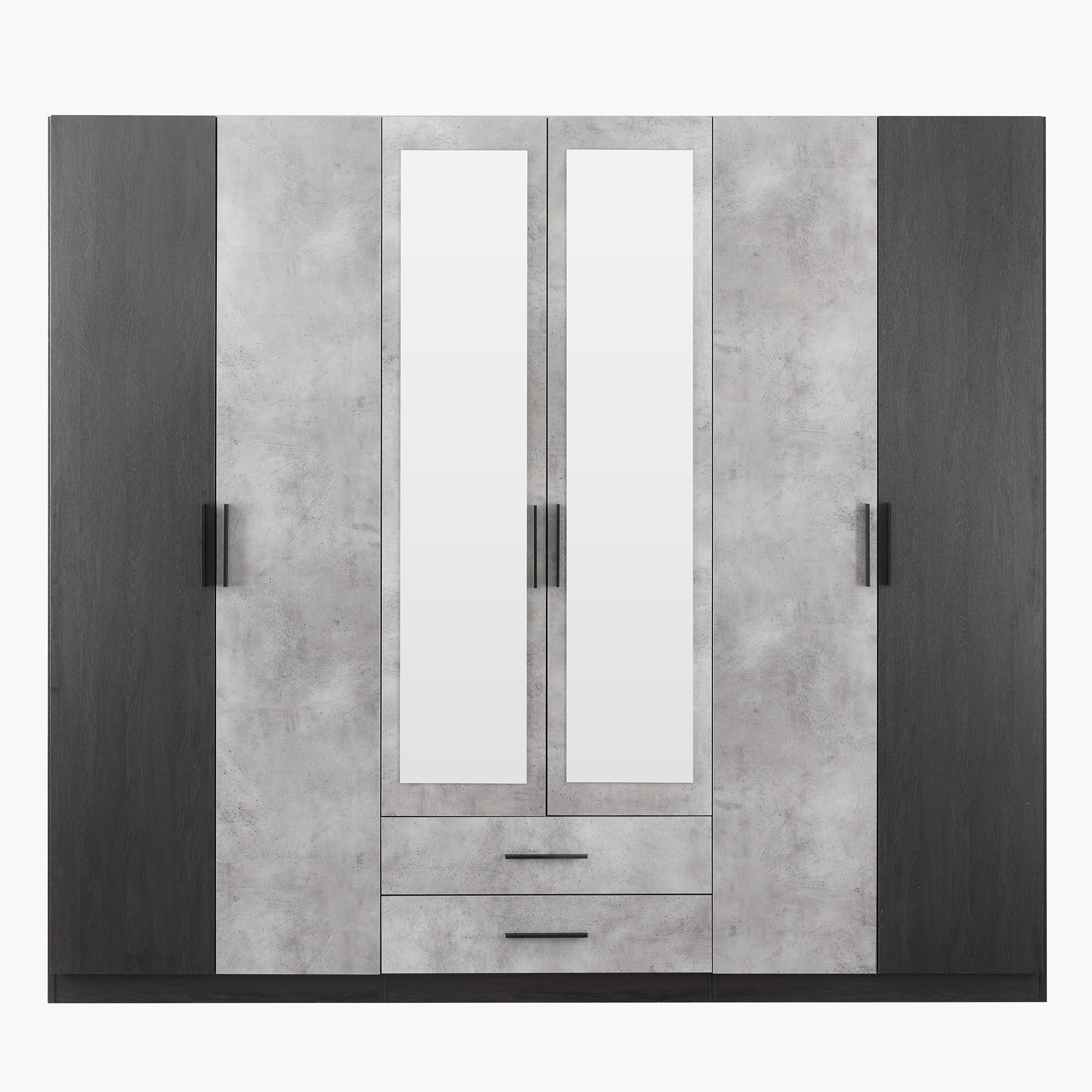 Scott 6-Door Wardrobe with Drawers and Mirror-hbxfurniture-wardrobes-image-2