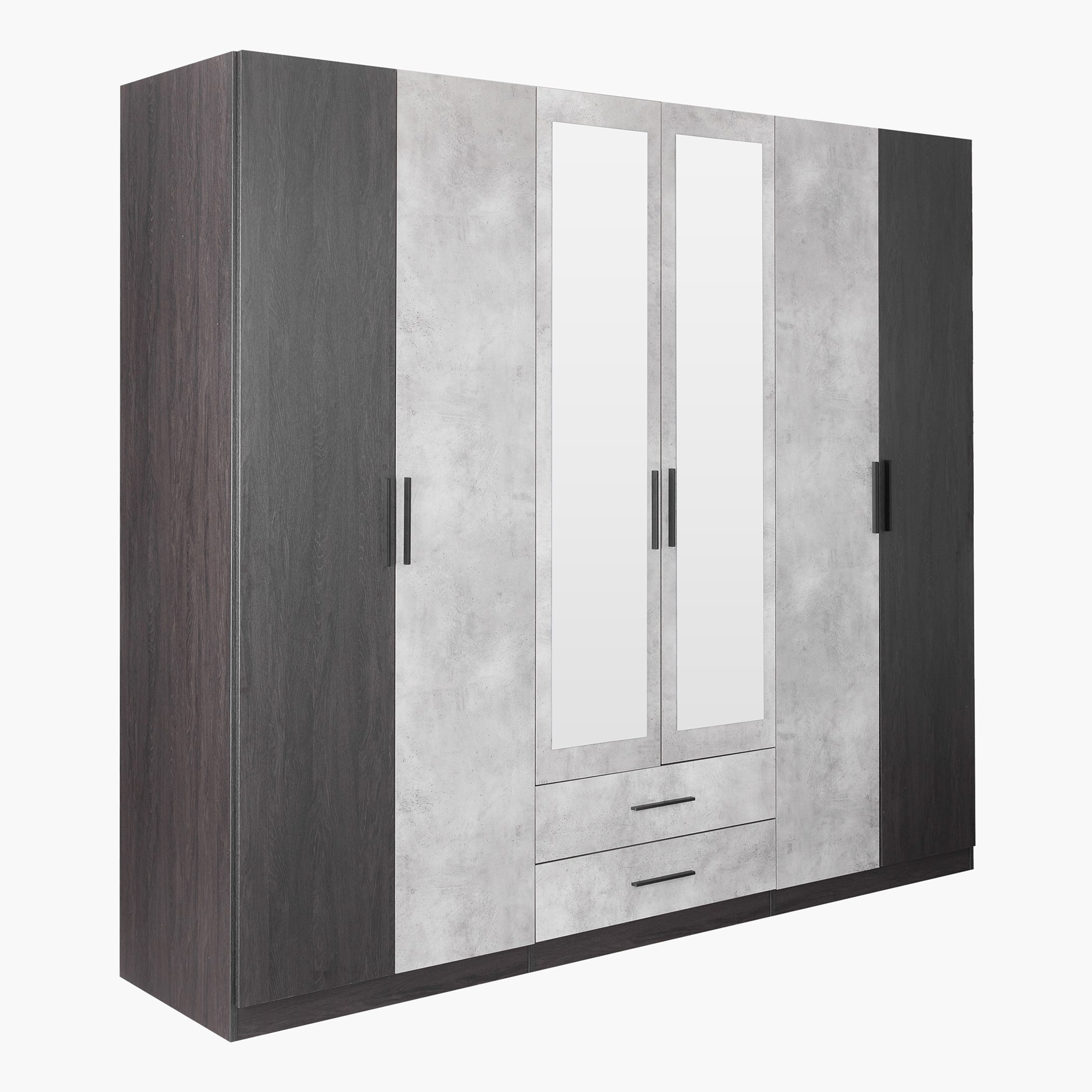 Scott 6-Door Wardrobe with Drawers and Mirror-hbxfurniture-wardrobes-image-3