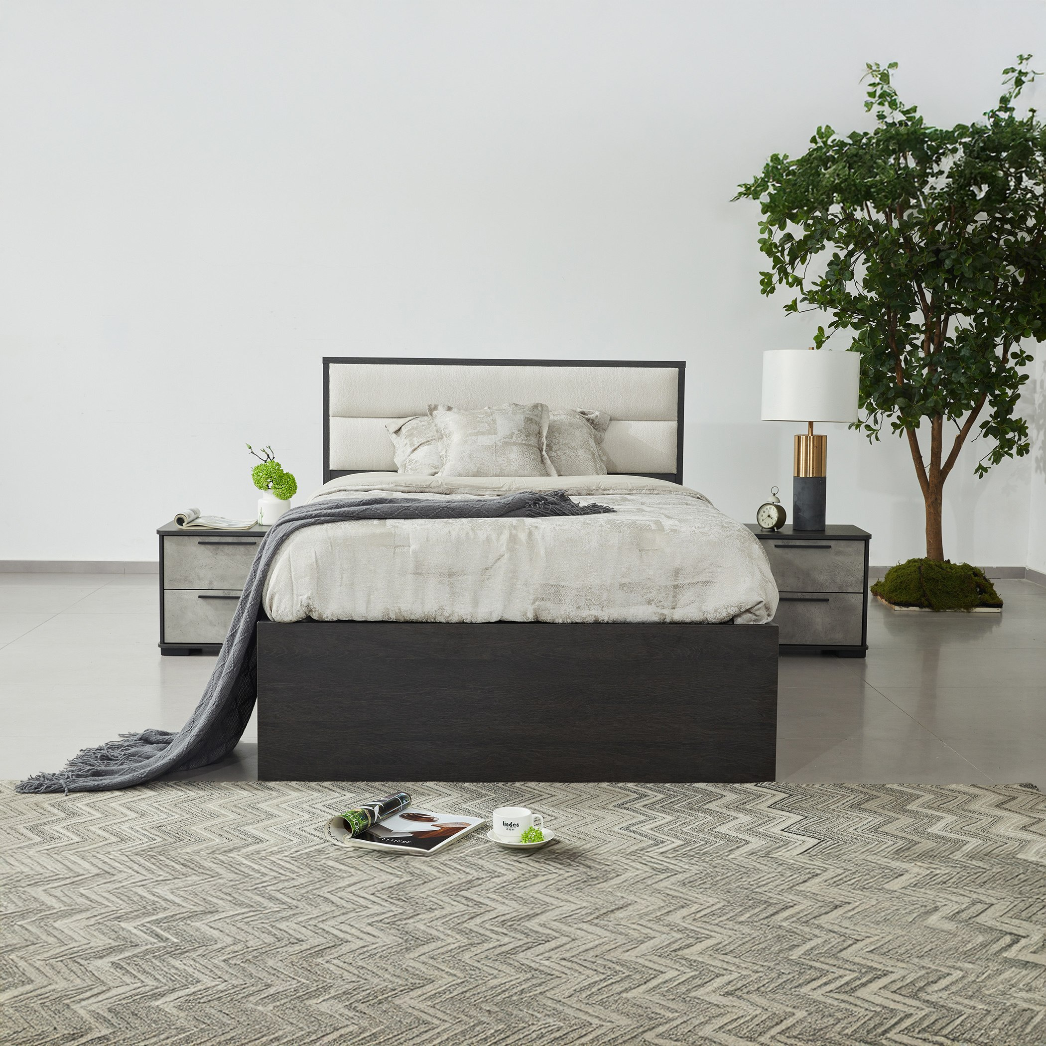 Scott Hydraulic Twin Storage Bed - 120x200 cm-hbxbedroom-bedsandbedsets-beds-twin-image-1