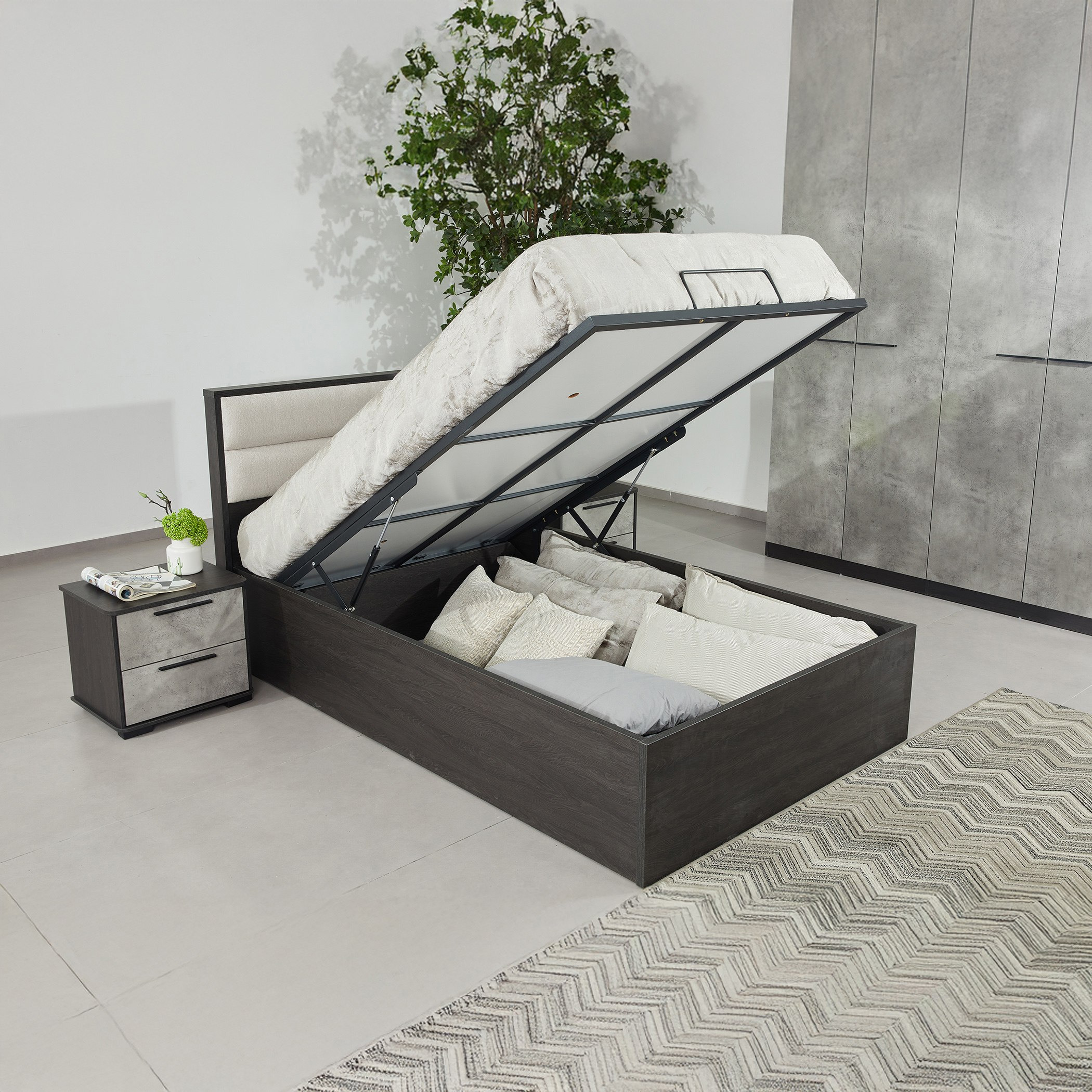 Scott Hydraulic Twin Storage Bed - 120x200 cm-hbxbedroom-bedsandbedsets-beds-twin-image-4