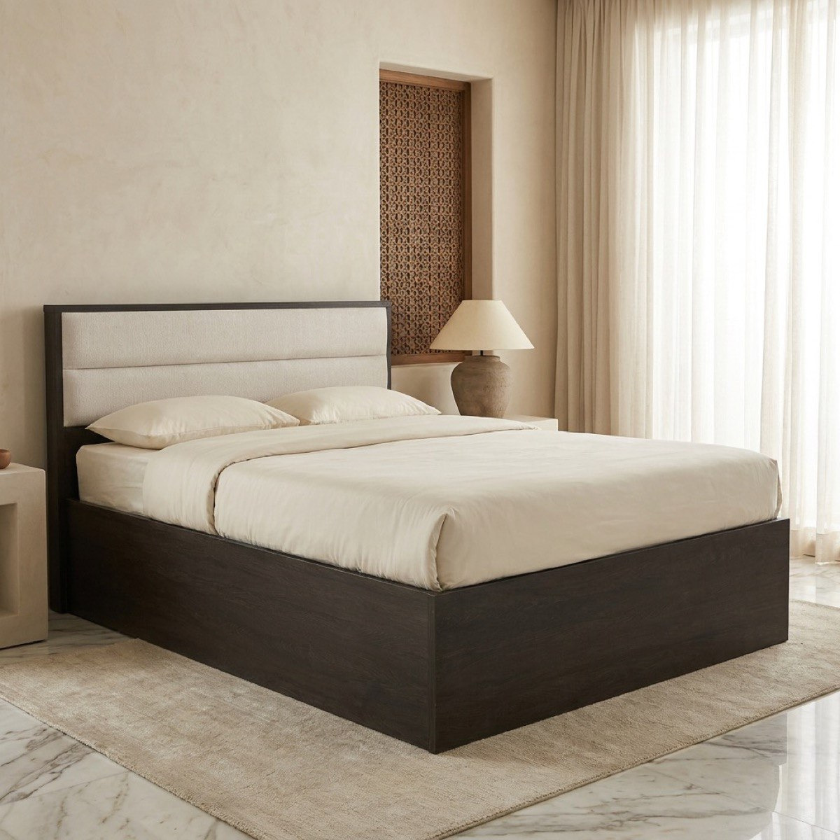 Scott Hydraulic Storage Queen Bed - 160x200 cm-hbxbedroom-bedsandbedsets-beds-queen-image-1