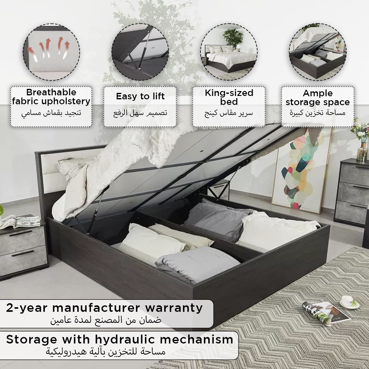 Scott Hydraulic Storage King Bed - 180x200 cm-PROMO_HB_UAE_HBX10_250526-image-7