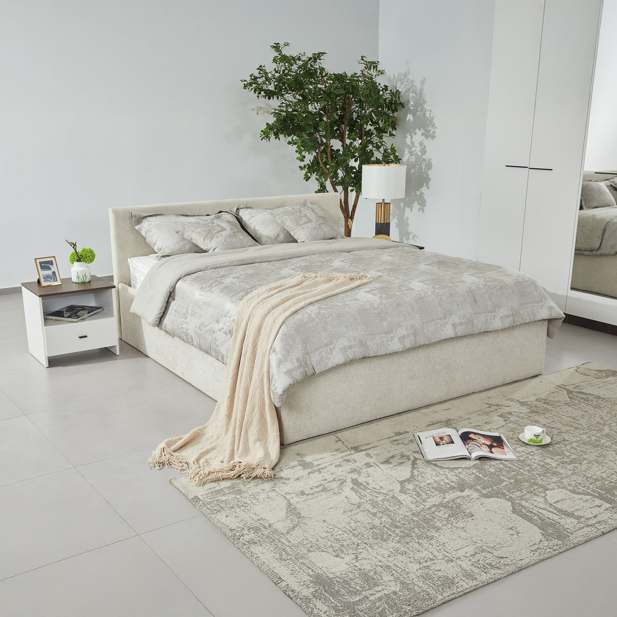 Luce 6-Piece Hydraulic Storage Queen Bedroom Set - 160x200 cm-hbxbedroom-bedsandbedsets-beds-queen-image-14