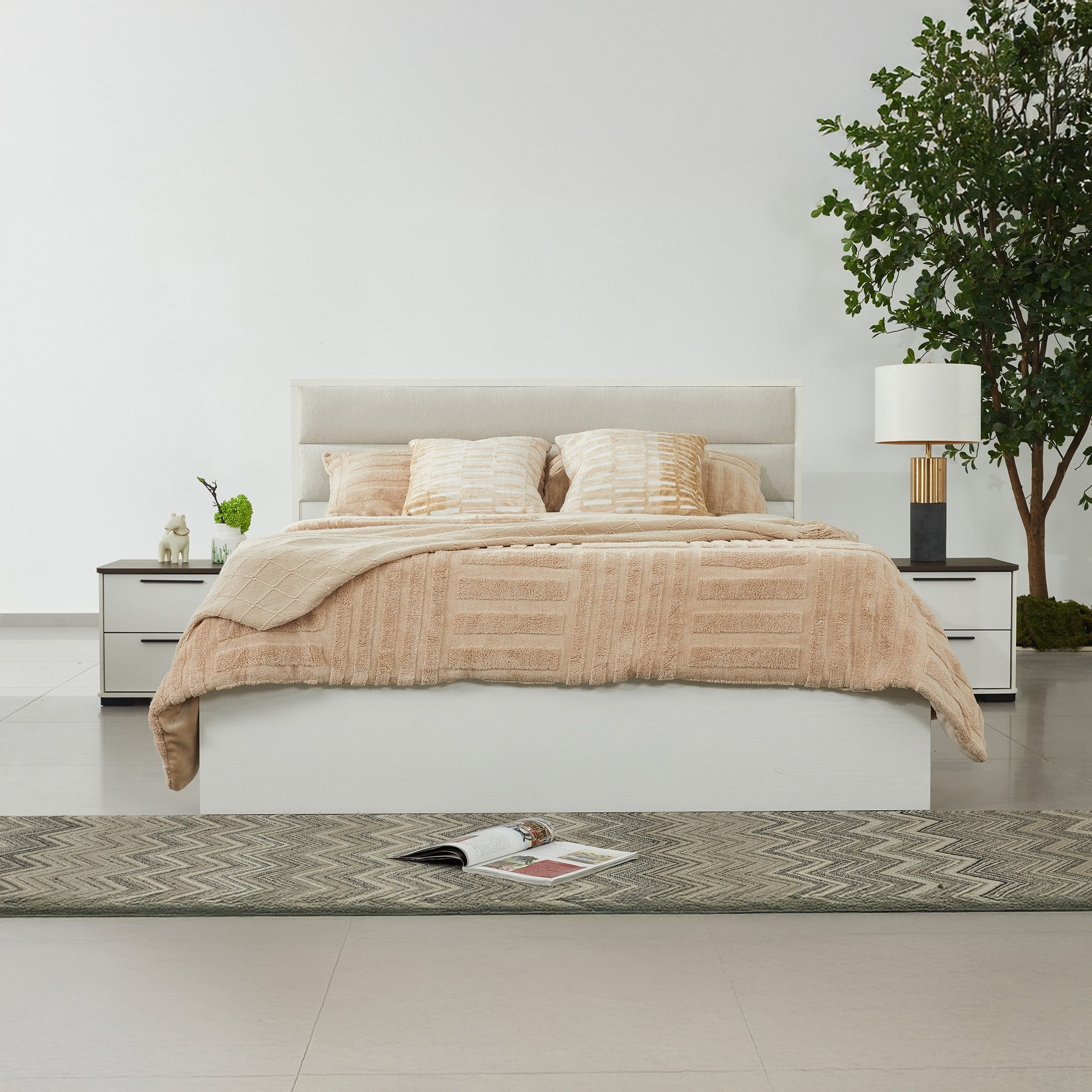 Luce 6-Piece Hydraulic Storage Queen Bedroom Set - 160x200 cm-hbxbedroom-bedsandbedsets-beds-queen-image-4