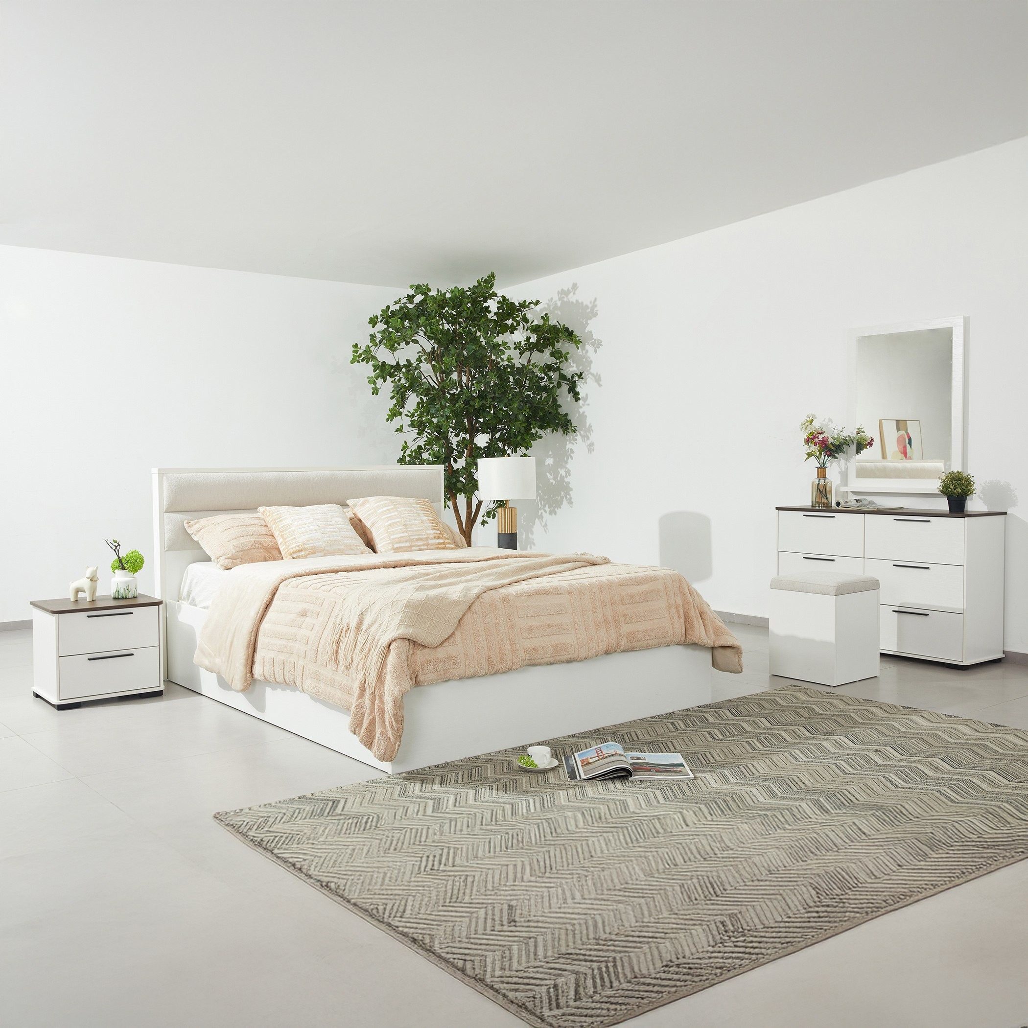 Luce 6-Piece Hydraulic Storage Queen Bedroom Set - 160x200 cm-hbxbedroom-bedsandbedsets-beds-queen-image-2