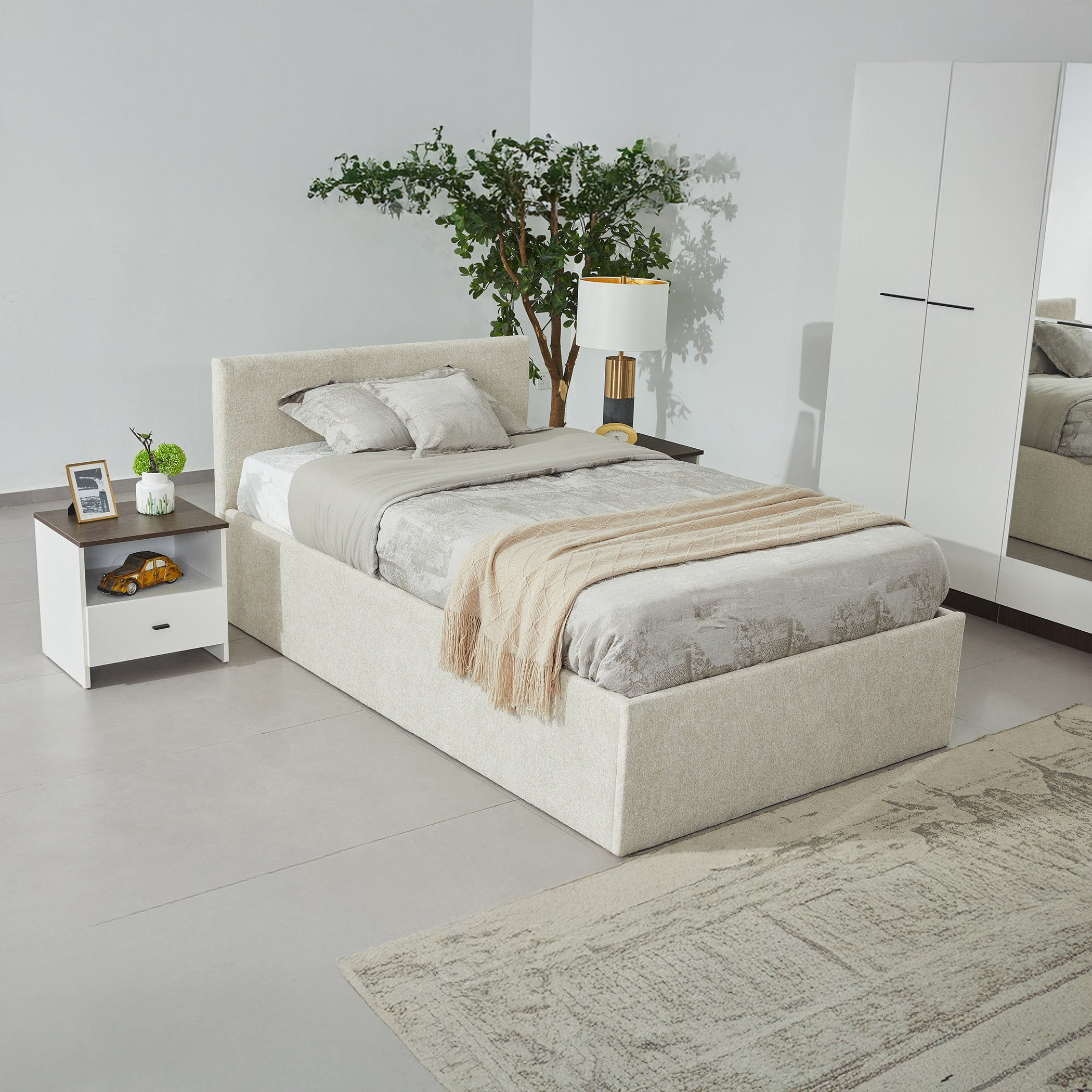 Frankfurt Upholstered Hydraulic Storage Bed - 120x200 cm-hbxbedroom-bedsandbedsets-upholsteredbeds-twin-image-7