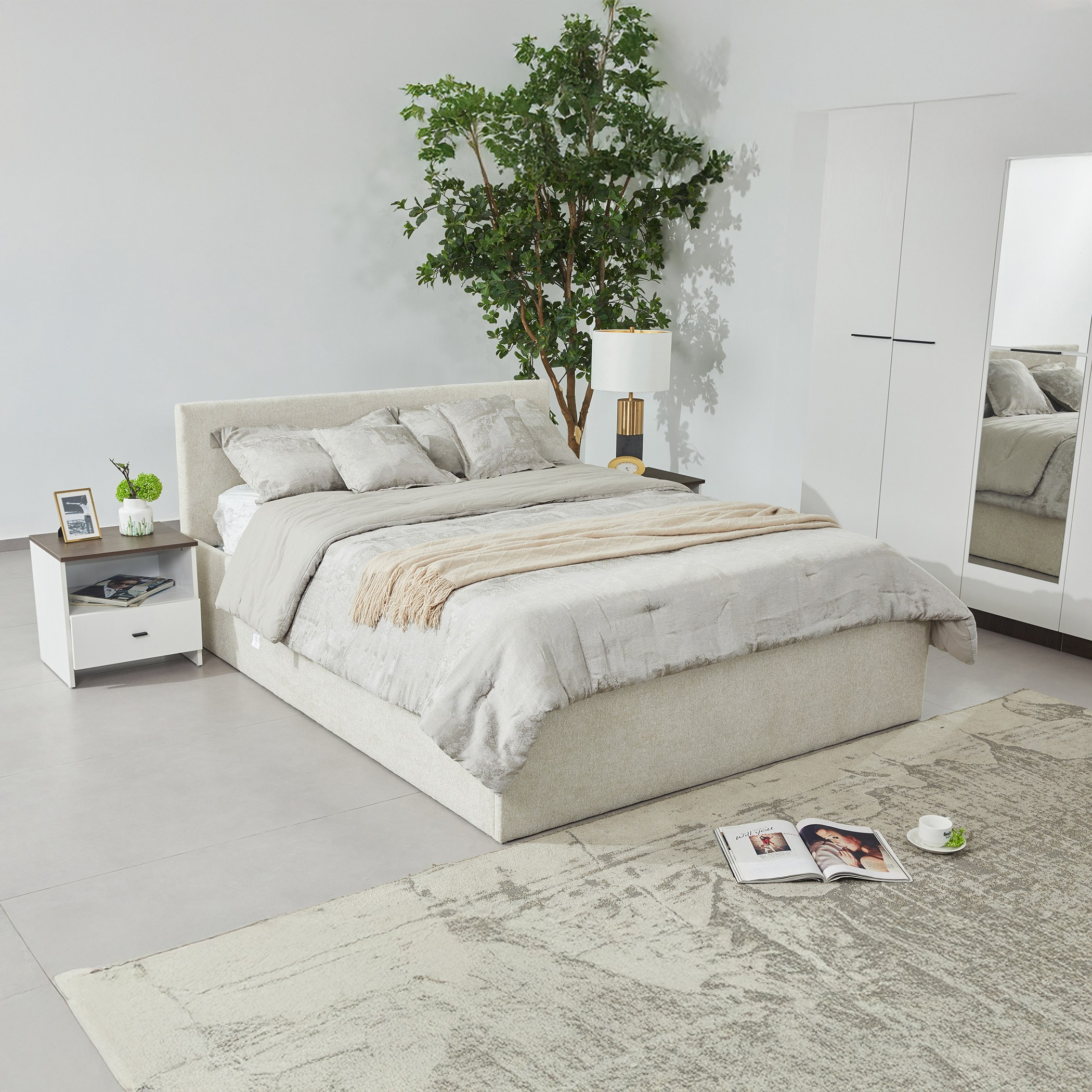 سرير كوين منجد بمساحة تخزين هيدروليك من فرانكفورت - 160x200 سم-hbxbedroom-bedsandbedsets-beds-queen-image-1