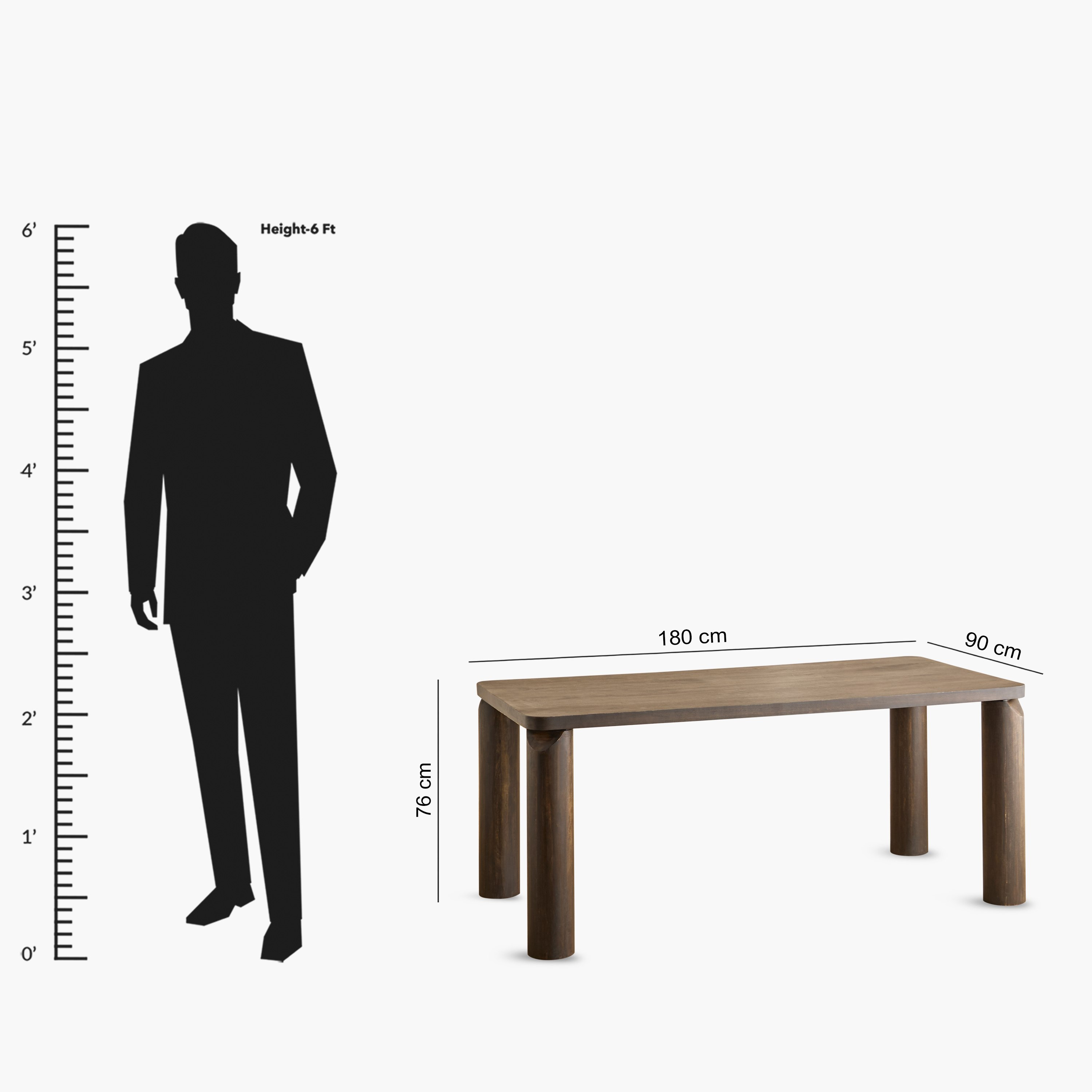 Cavon Pillar 6-Seater Solid Wood Dining Table-hbxdiningroom-diningtablesandsets-diningtables-sixseater-image-7
