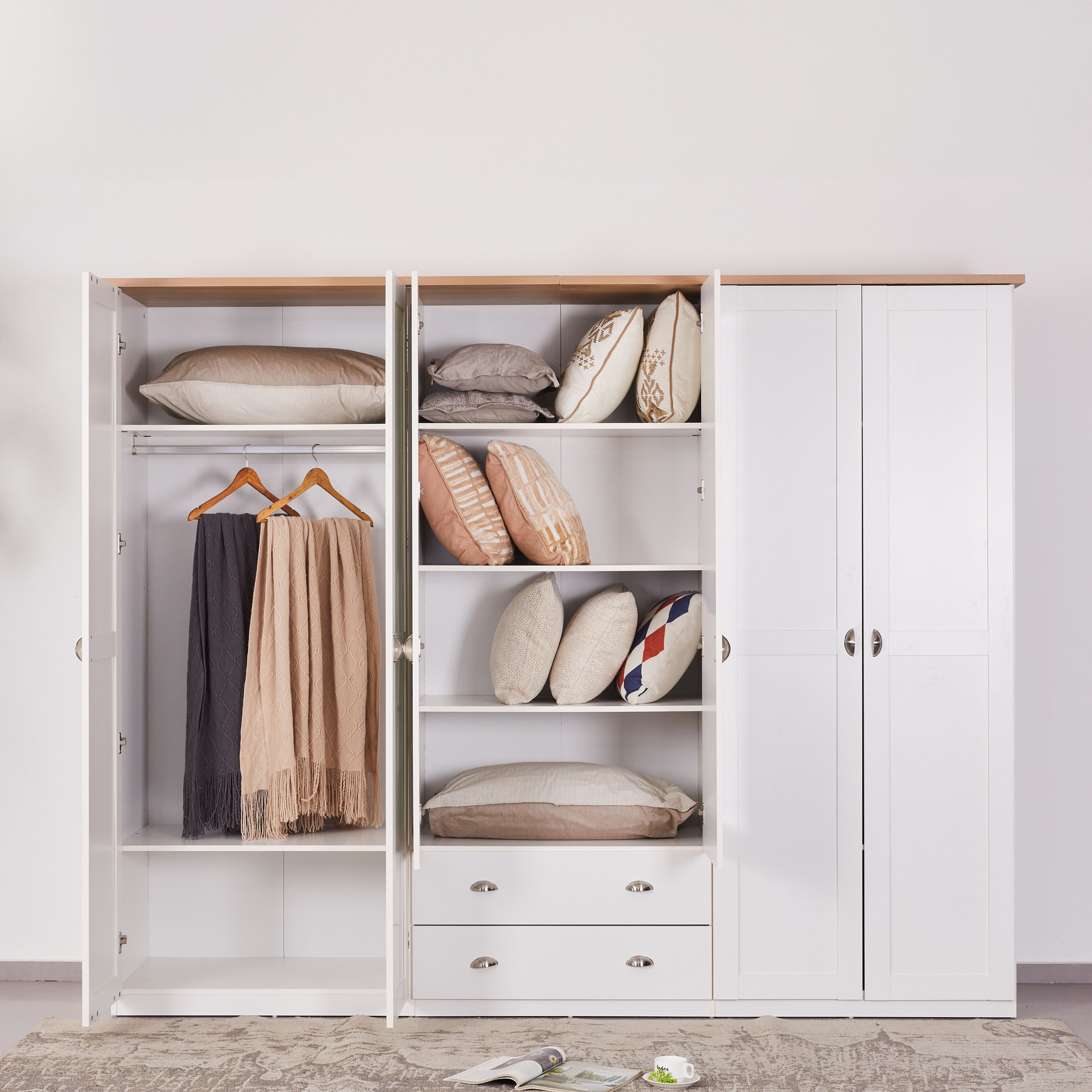 Hampton NXT 6-Door Wardrobe with 2-Drawers and Mirror-hbxfurniture-wardrobes-image-8