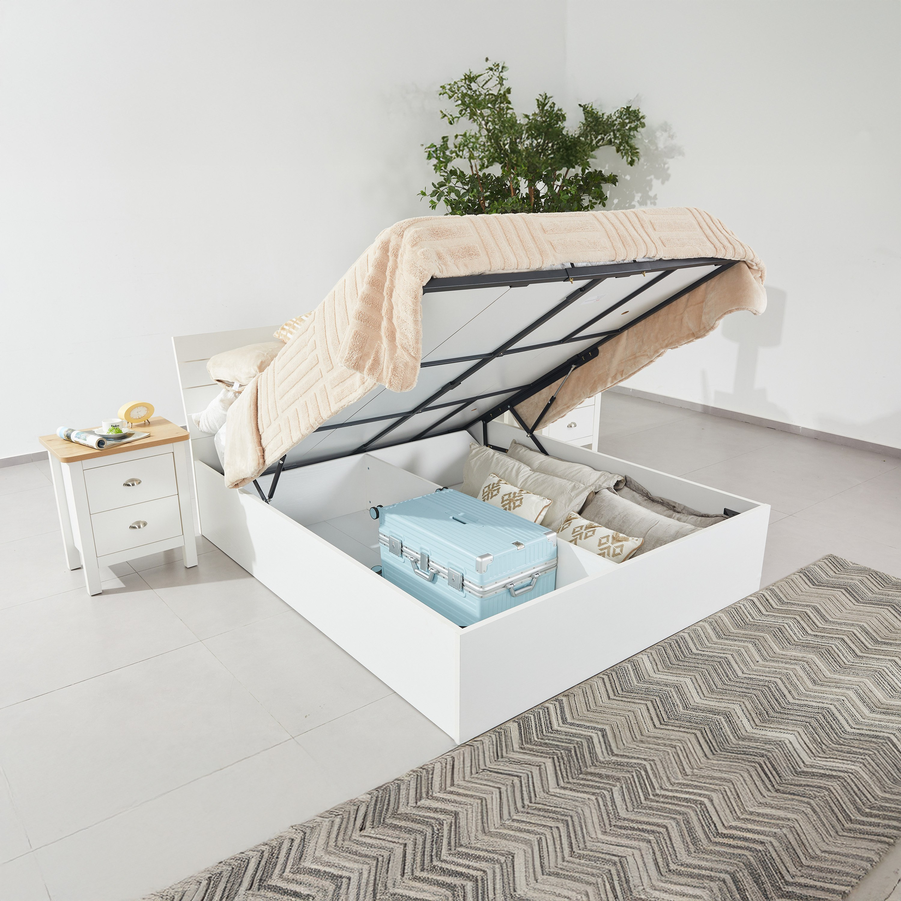 Frankfurt Queen Hydraulic Storage Bed - 160x200 cm-hbxbedroom-bedsandbedsets-beds-queen-image-2