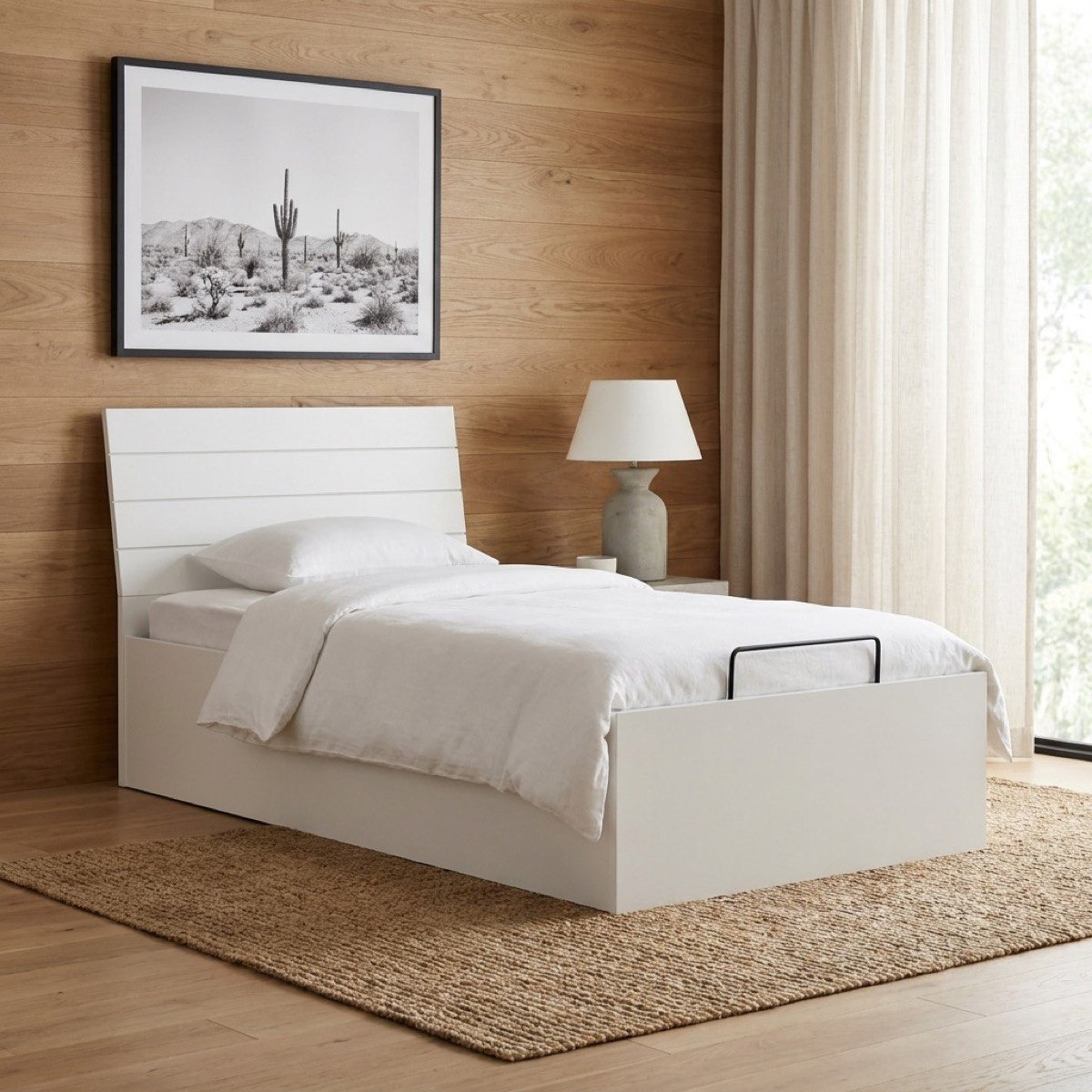 Frankfurt Single Hydraulic Storage Bed - 90x200 cm-hbxfurniture-bedsandbedsets-beds-single-image-1