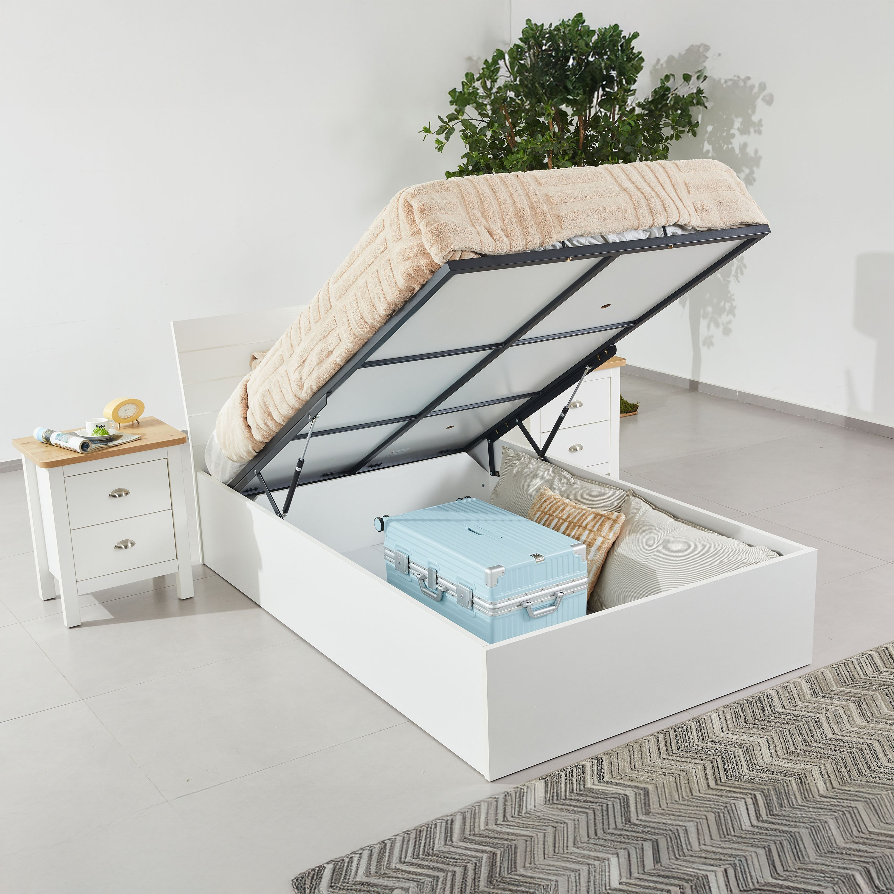 Frankfurt Single Hydraulic Storage Bed - 90x200 cm-hbxfurniture-bedsandbedsets-beds-single-image-4