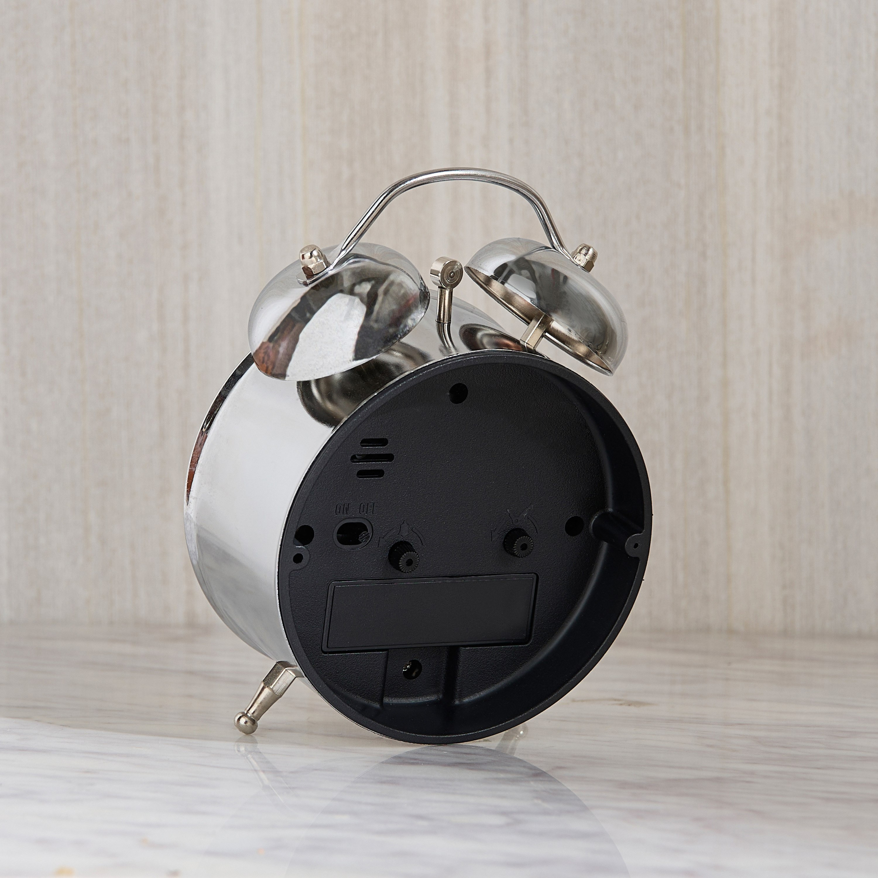 ساعة منبه معدنية بجرس مزدوج من ساراتوجا ويلا - 9.7x5.4x13.5 سم-PROMO_HB_AE_B1G1_250925-image-3
