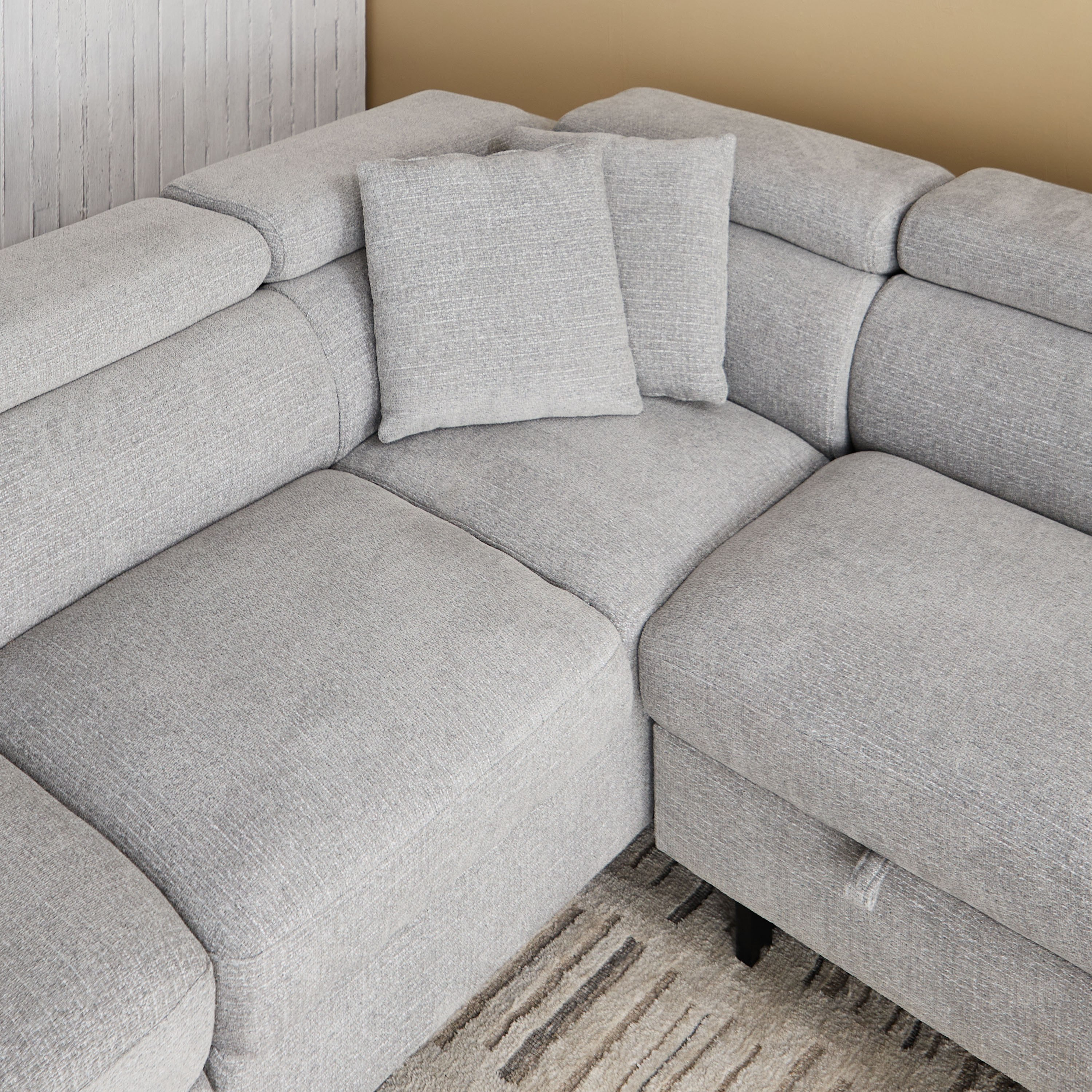 كنبة سرير ركنية يسار 5 مقاعد قماش ووسادتين ومقعد بوحدة تخزين - بافيا-hbxfurniture-sofasandarmchairs-sofabeds-image-10
