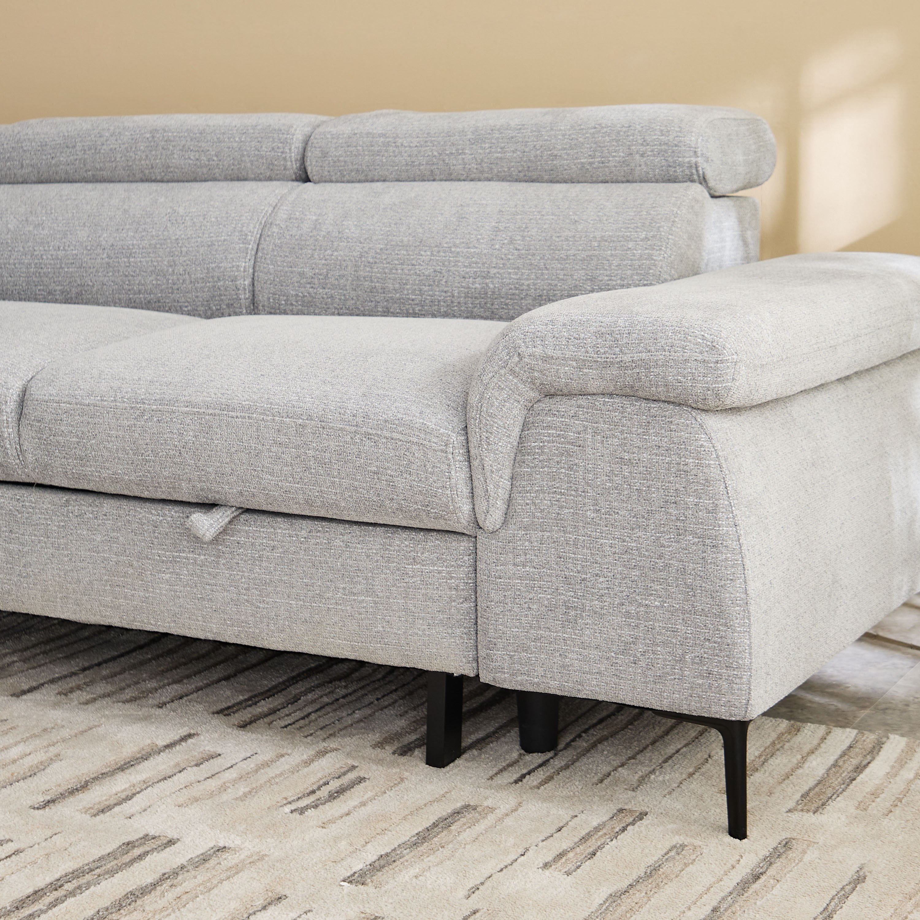 كنبة سرير ركنية يسار 5 مقاعد قماش ووسادتين ومقعد بوحدة تخزين - بافيا-hbxfurniture-sofasandarmchairs-sofabeds-image-7
