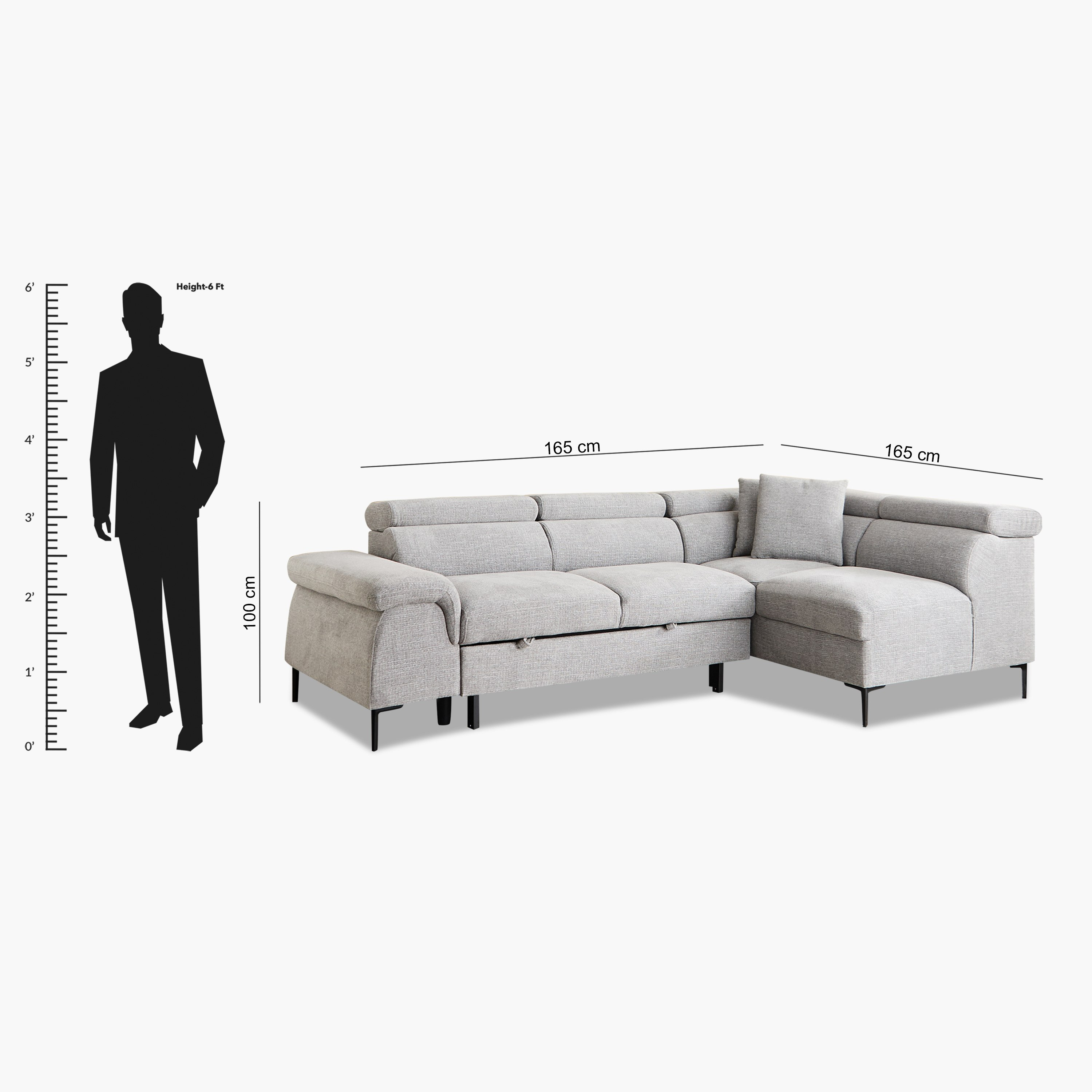 كنبة سرير ركنية يمين 5 مقاعد قماش ووسادتين ومقعد بوحدة تخزين - بافيا-hbxfurniture-sofasandarmchairs-sofabeds-image-20