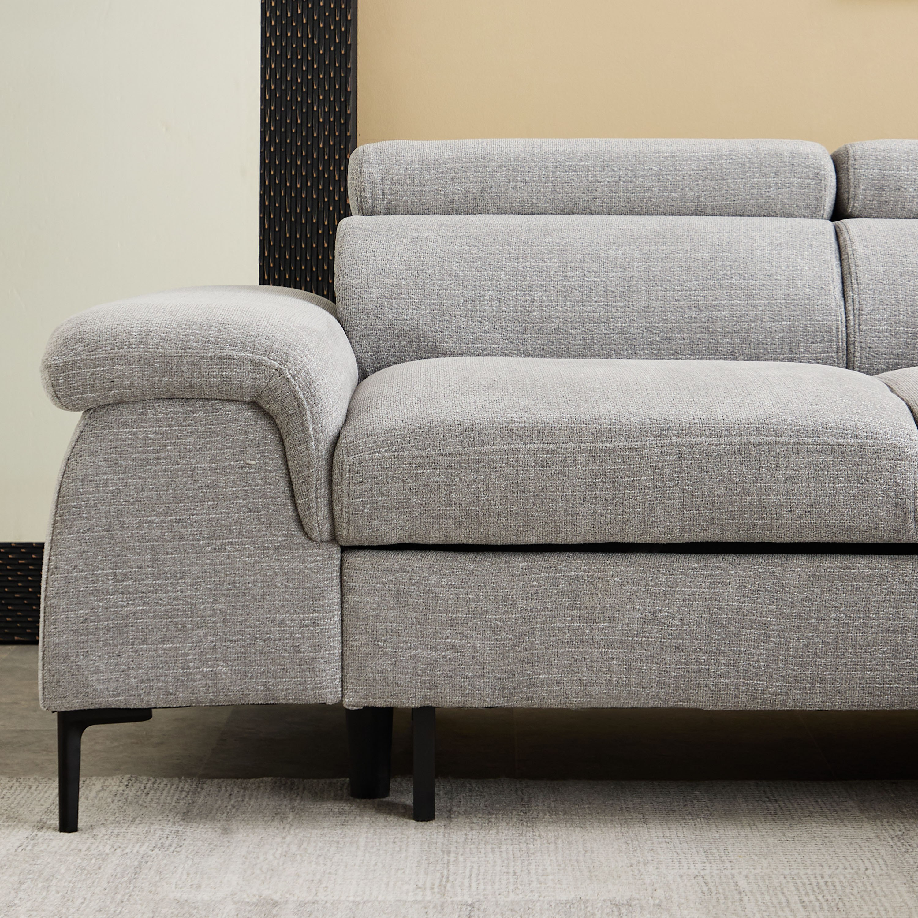 كنبة سرير ركنية يمين 5 مقاعد قماش ووسادتين ومقعد بوحدة تخزين - بافيا-hbxfurniture-sofasandarmchairs-sofabeds-image-8
