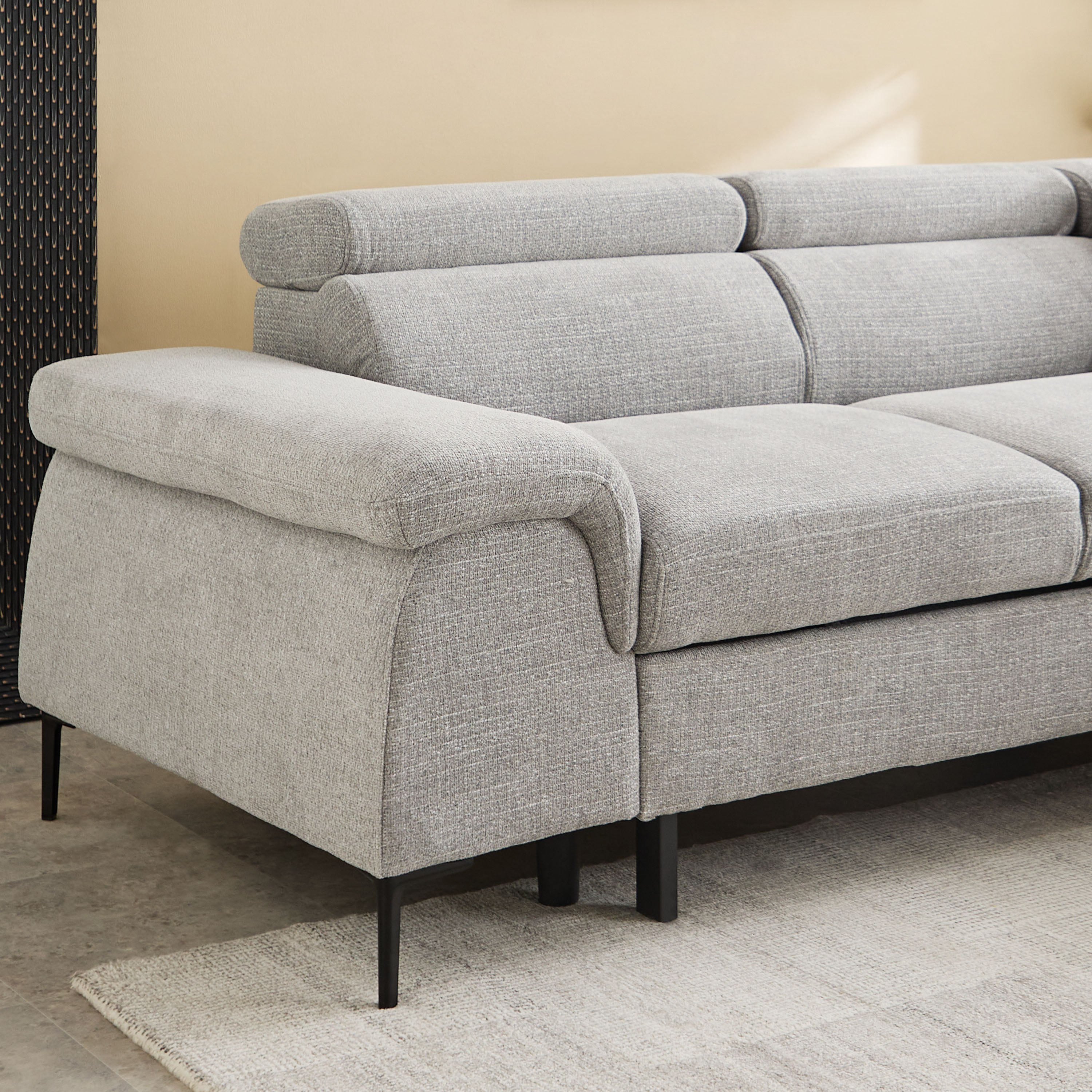 كنبة سرير ركنية يمين 5 مقاعد قماش ووسادتين ومقعد بوحدة تخزين - بافيا-hbxfurniture-sofasandarmchairs-sofabeds-image-9